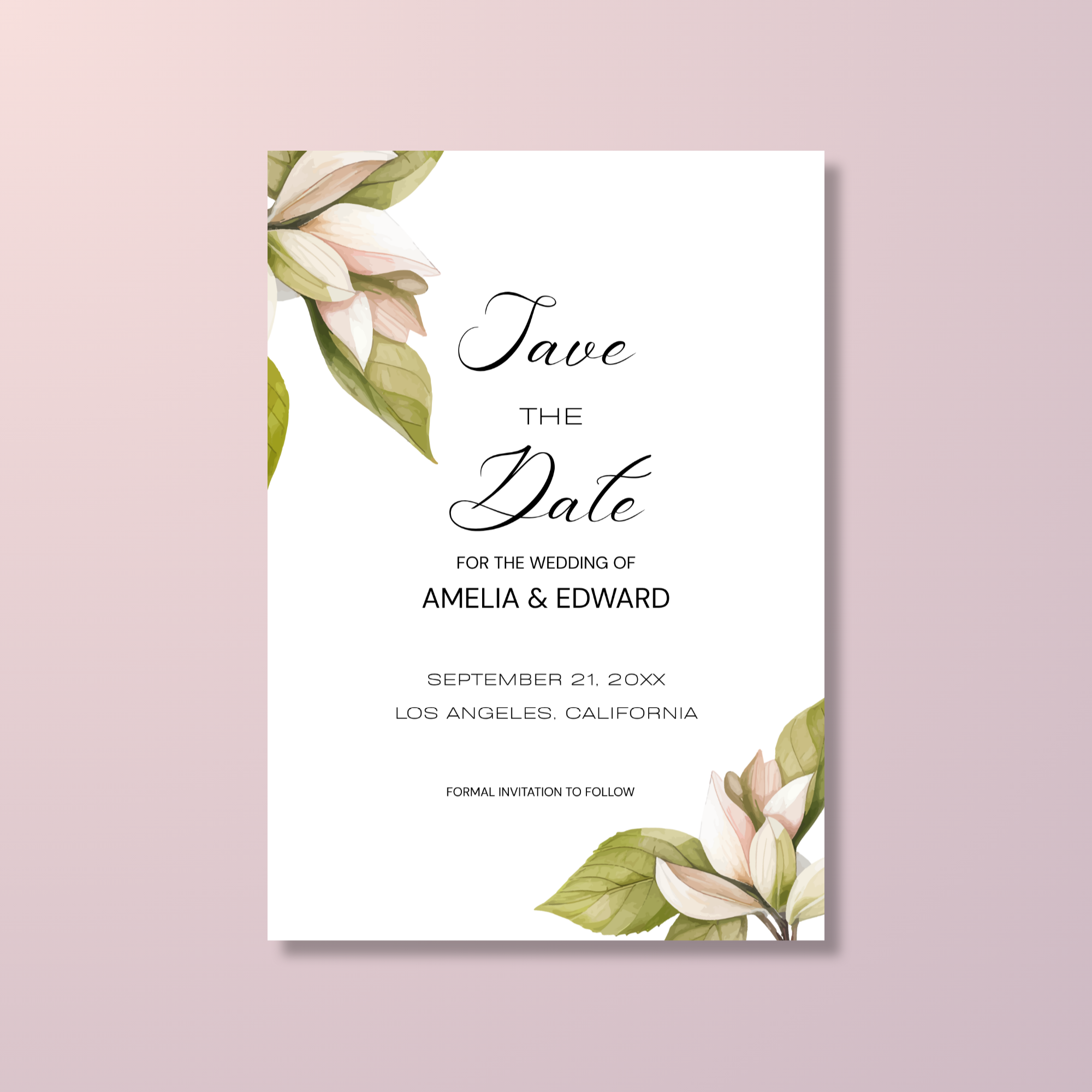 Botanical Save The Date Invite