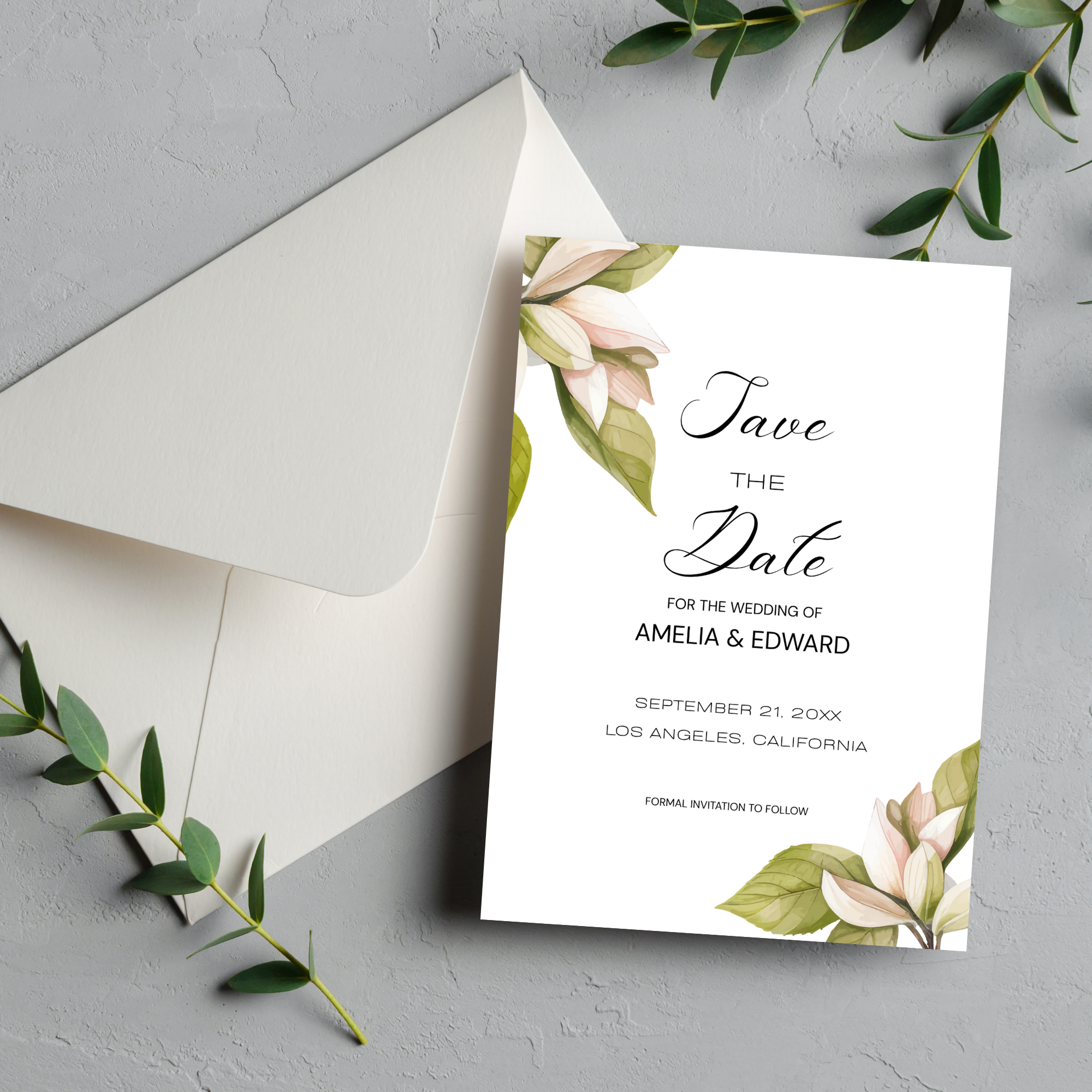 Botanical Save The Date Invite
