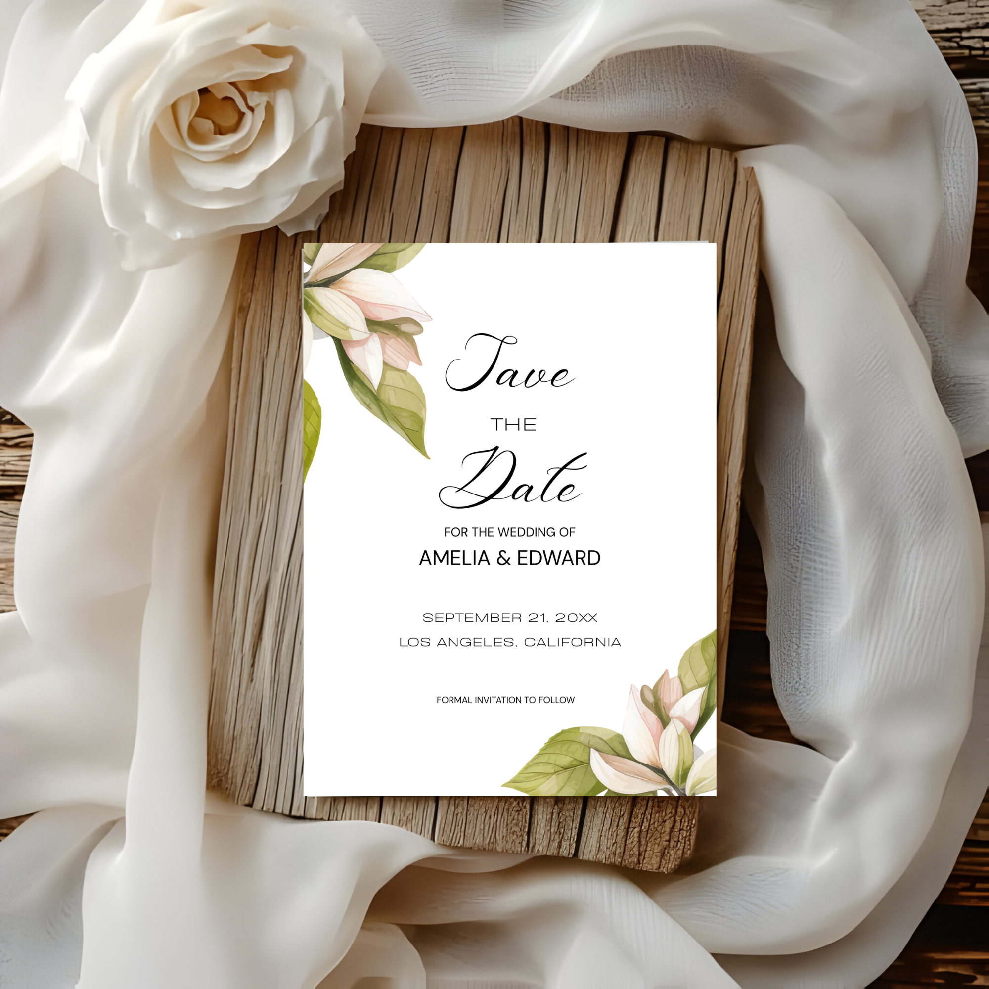 Botanical Save The Date Invite
