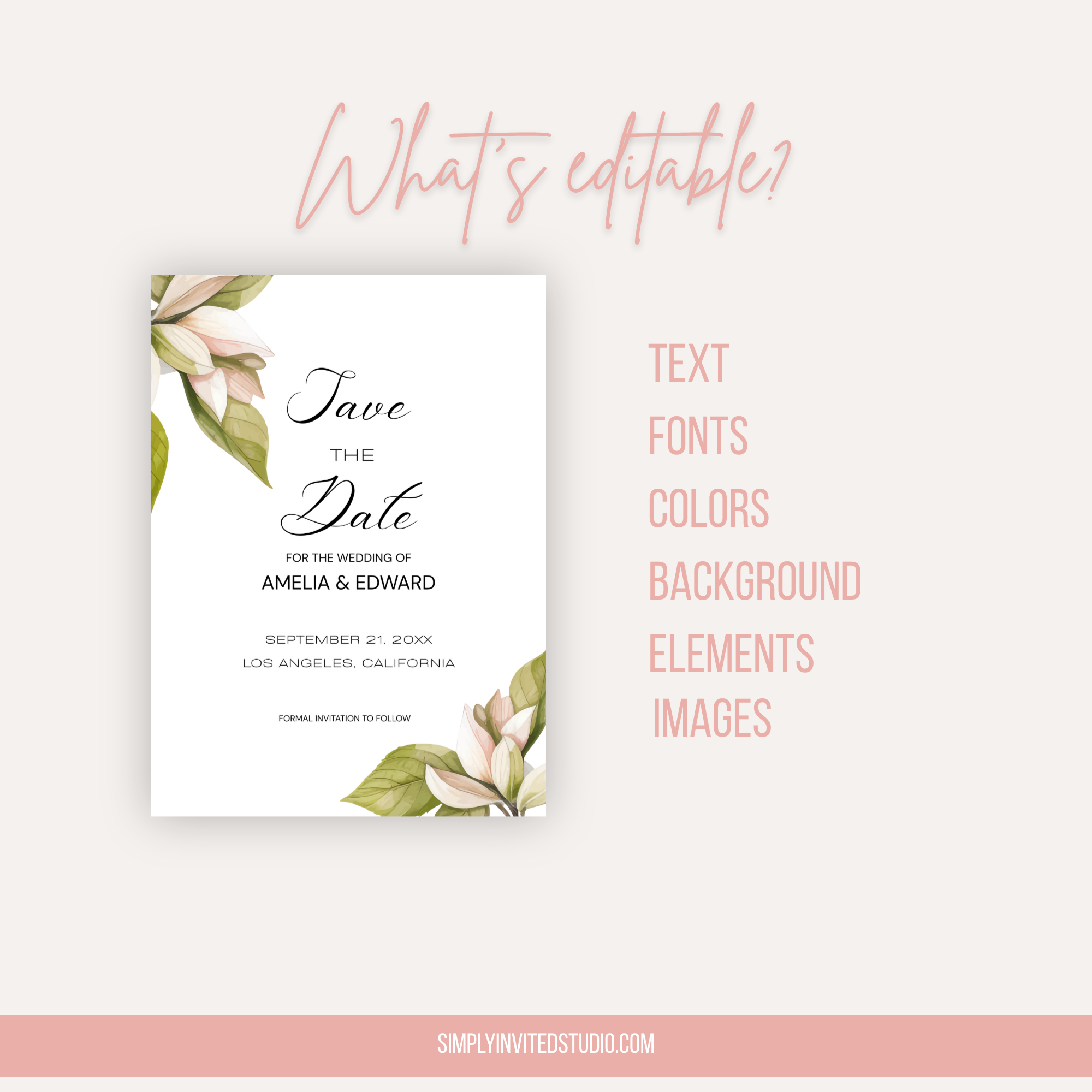 Botanical Save The Date Invite