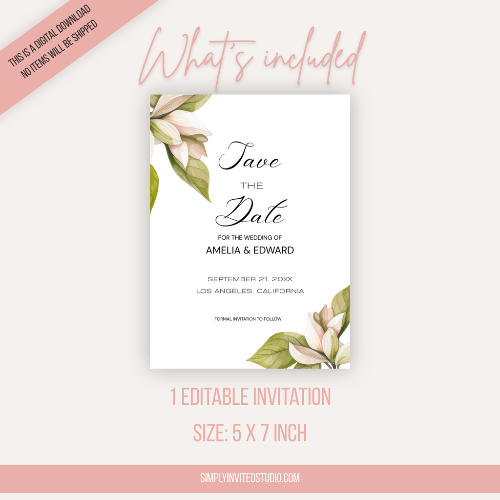 Botanical Save The Date Invite