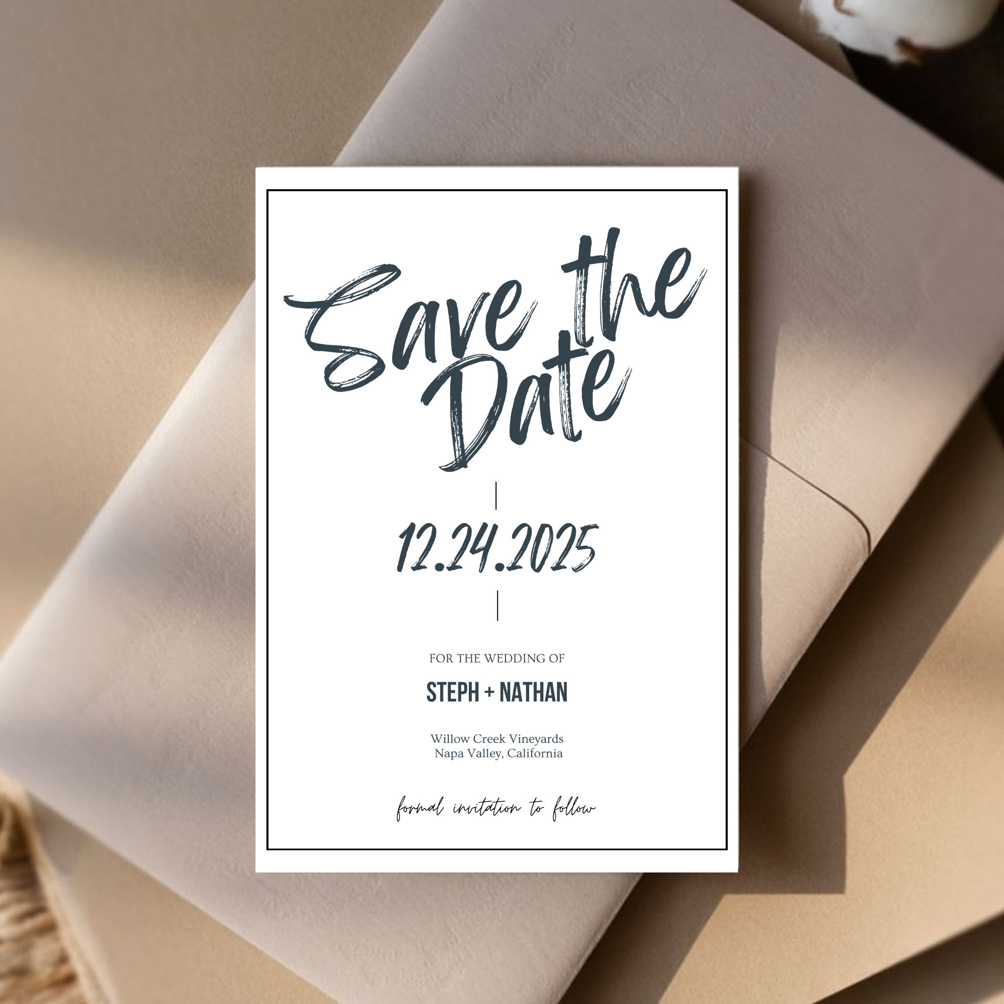 Modern Save The Date Invite