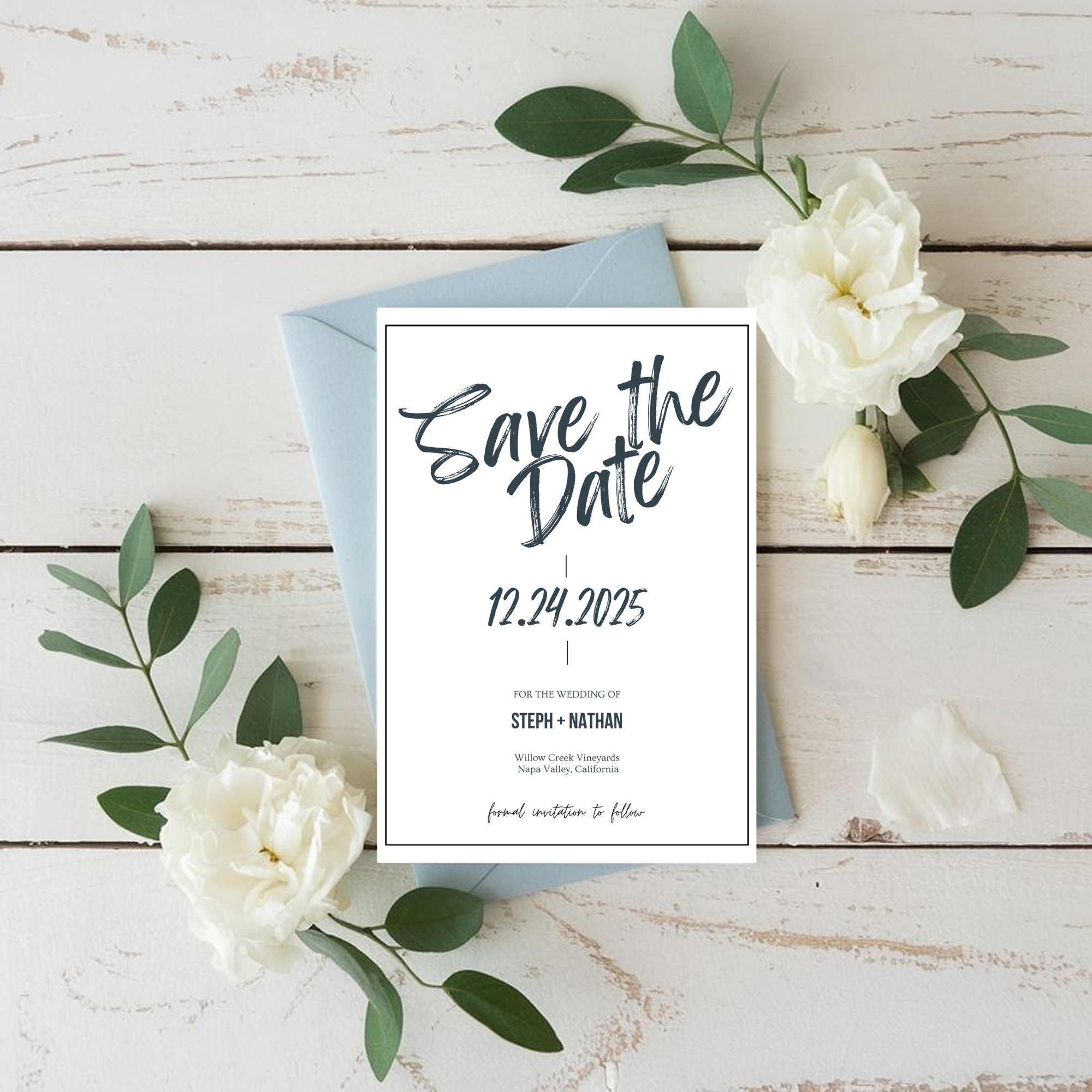 Modern Save The Date Invite