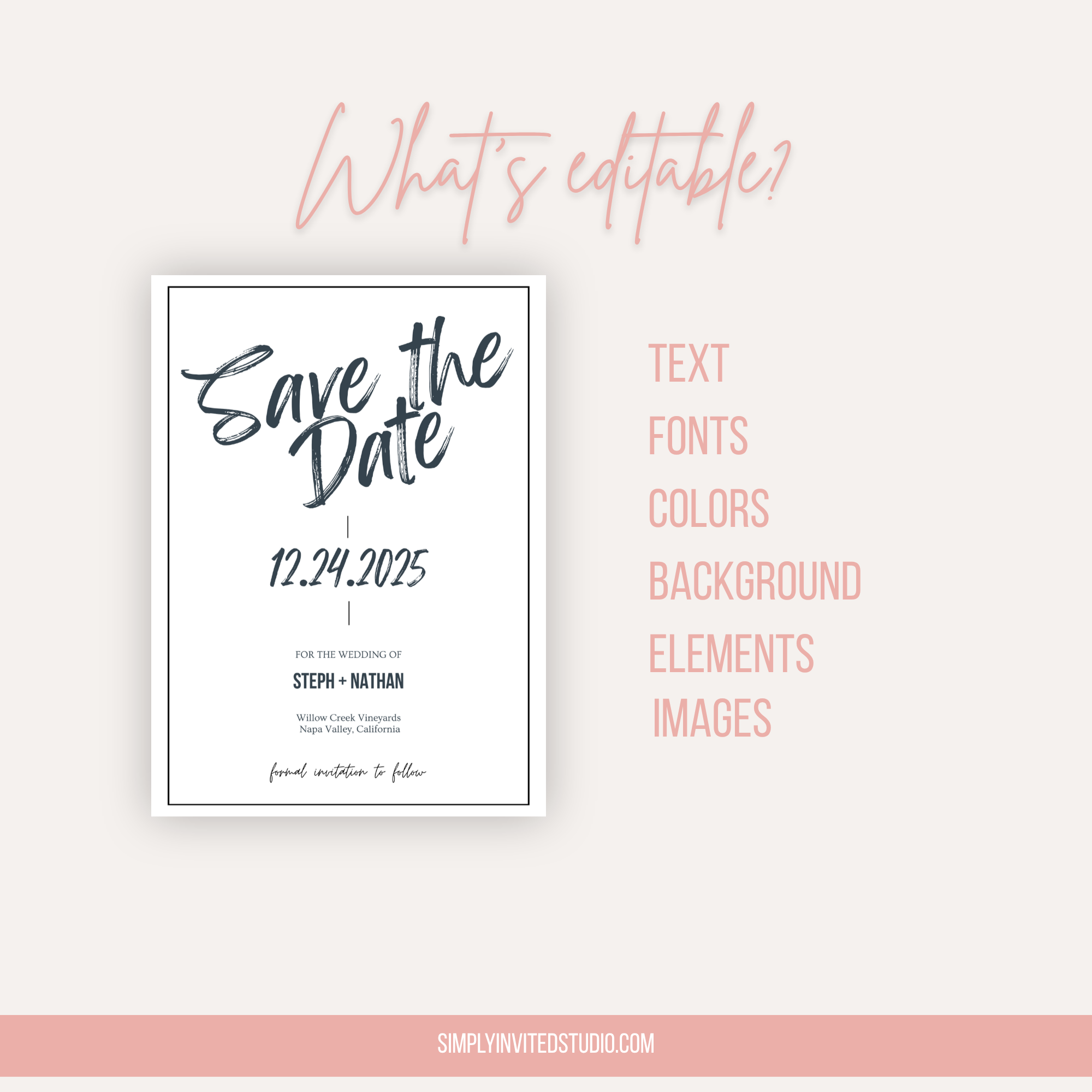 Modern Save The Date Invite