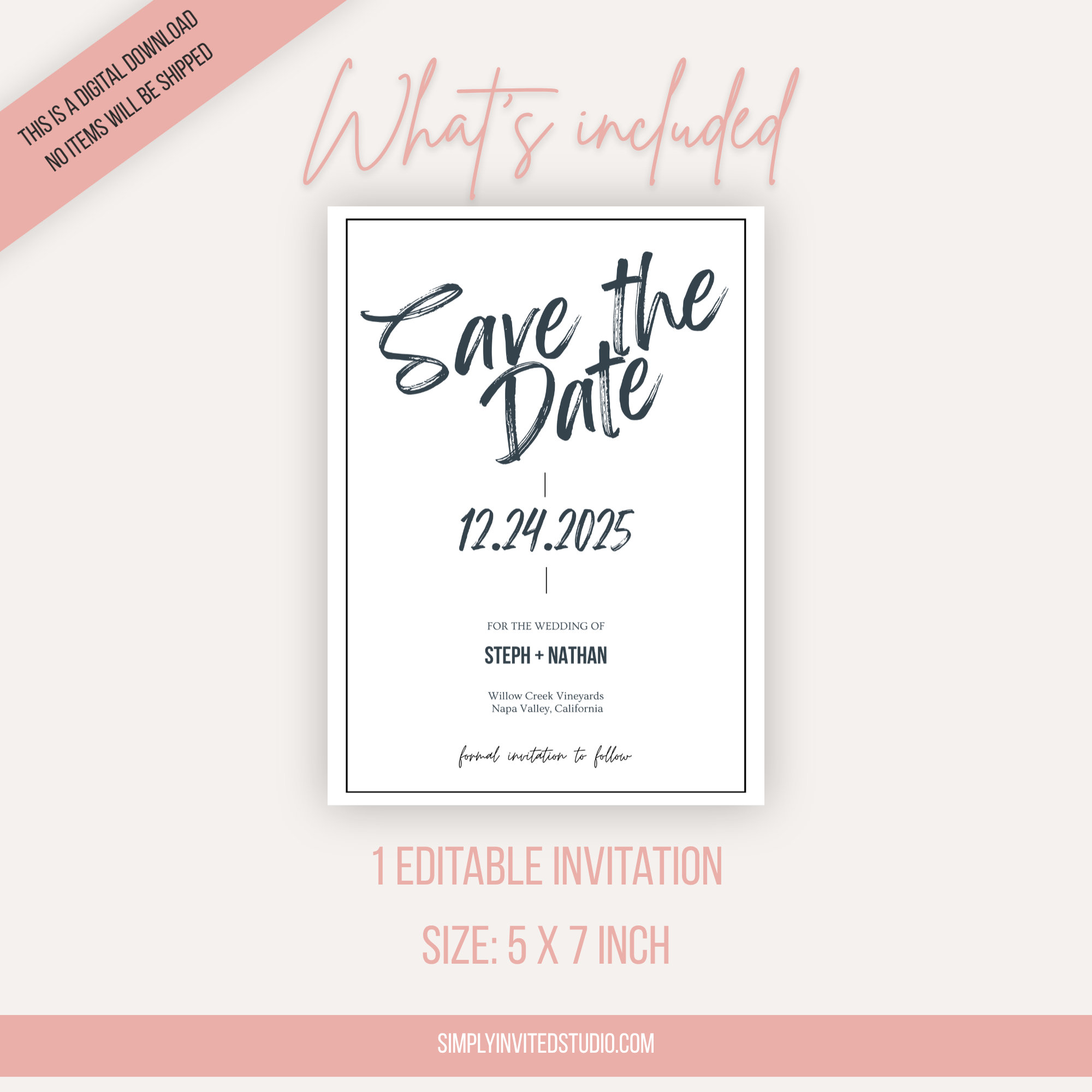 Modern Save The Date Invite