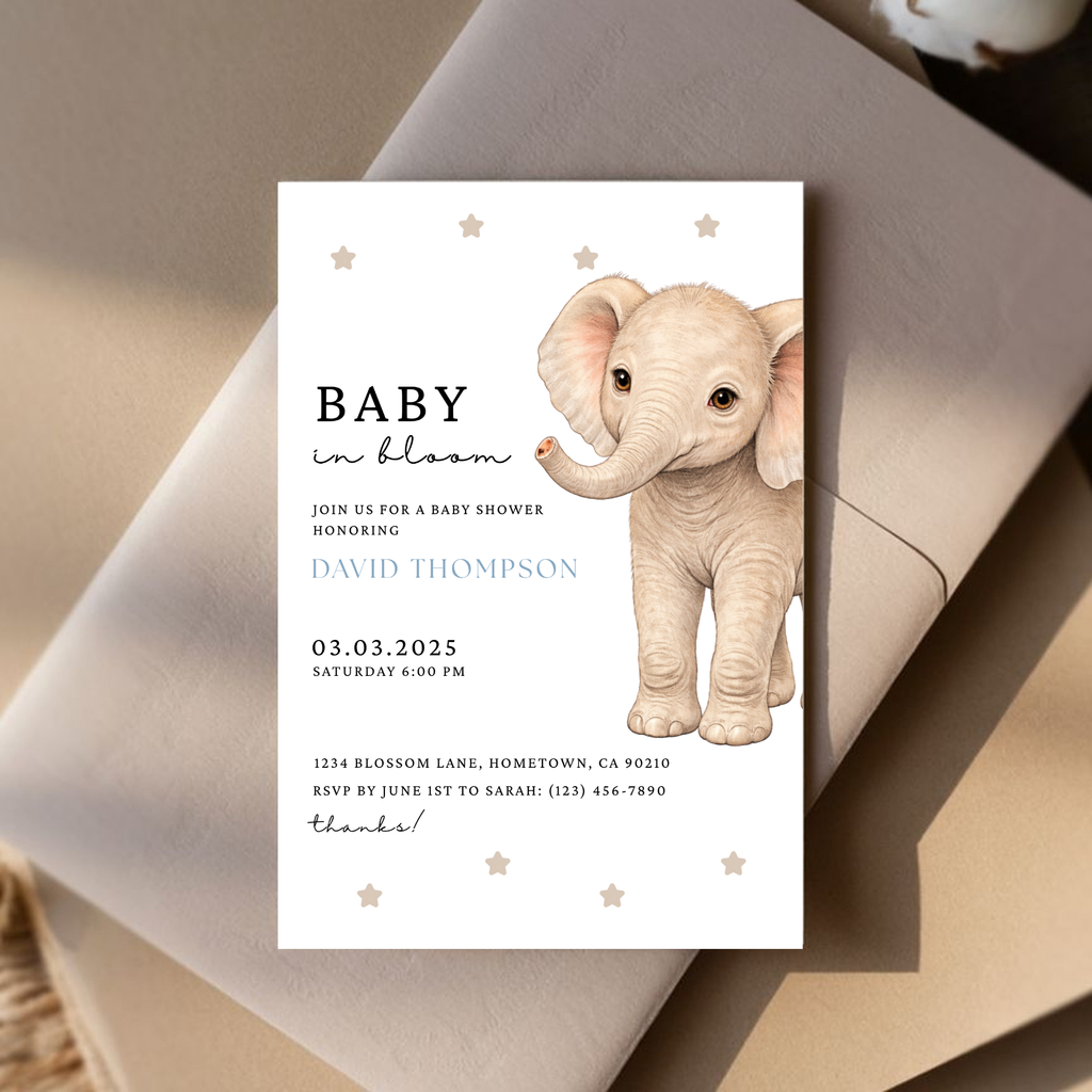 Elephant Baby Shower Invite