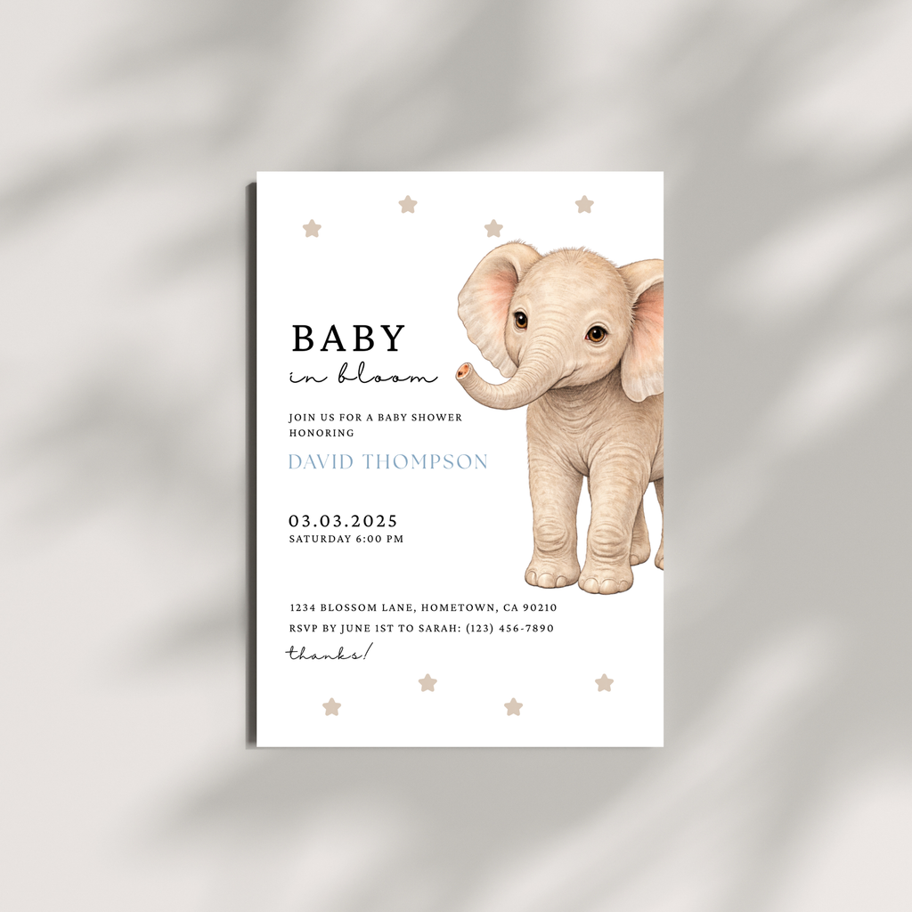Elephant Baby Shower Invite