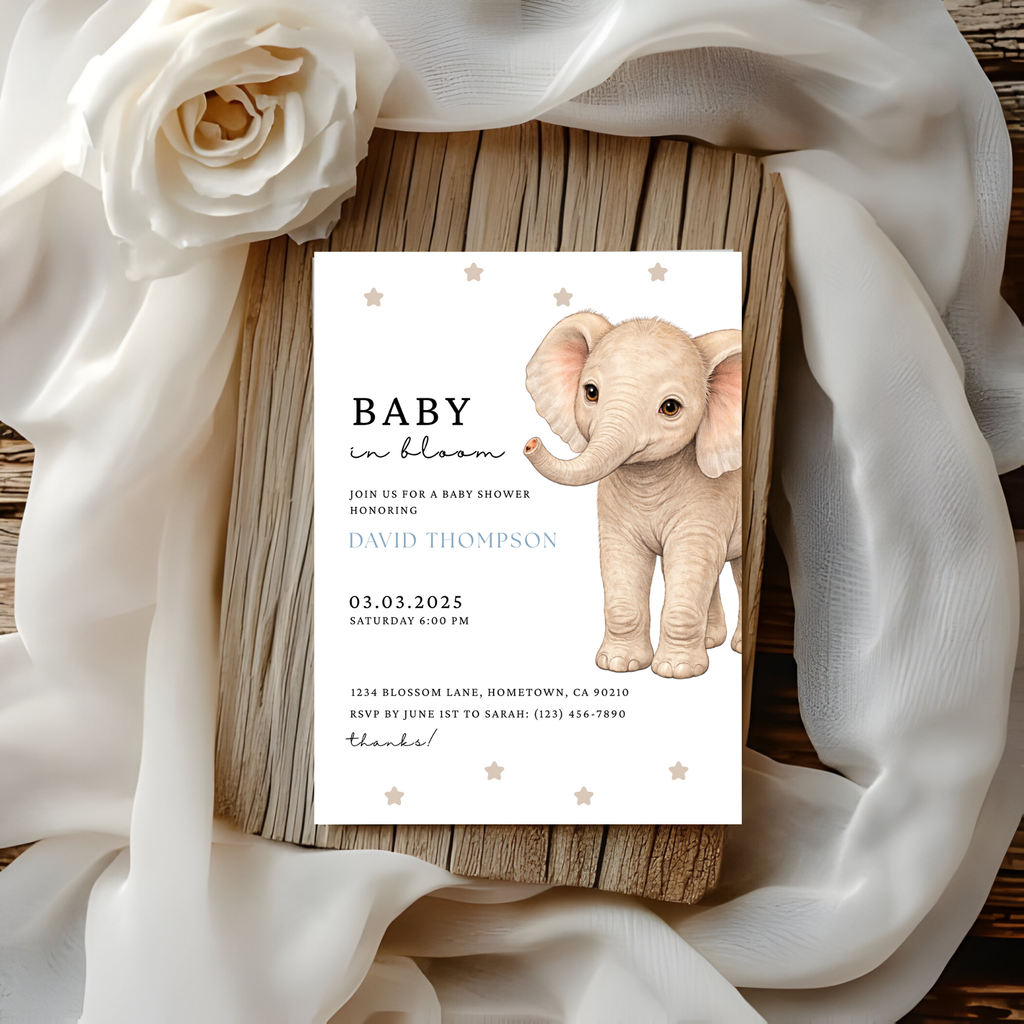 Elephant Baby Shower Invite