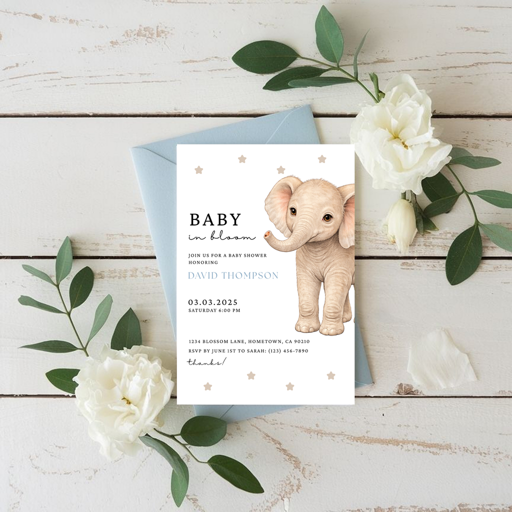 Elephant Baby Shower Invite