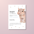 Hippo Baby Shower Invitation