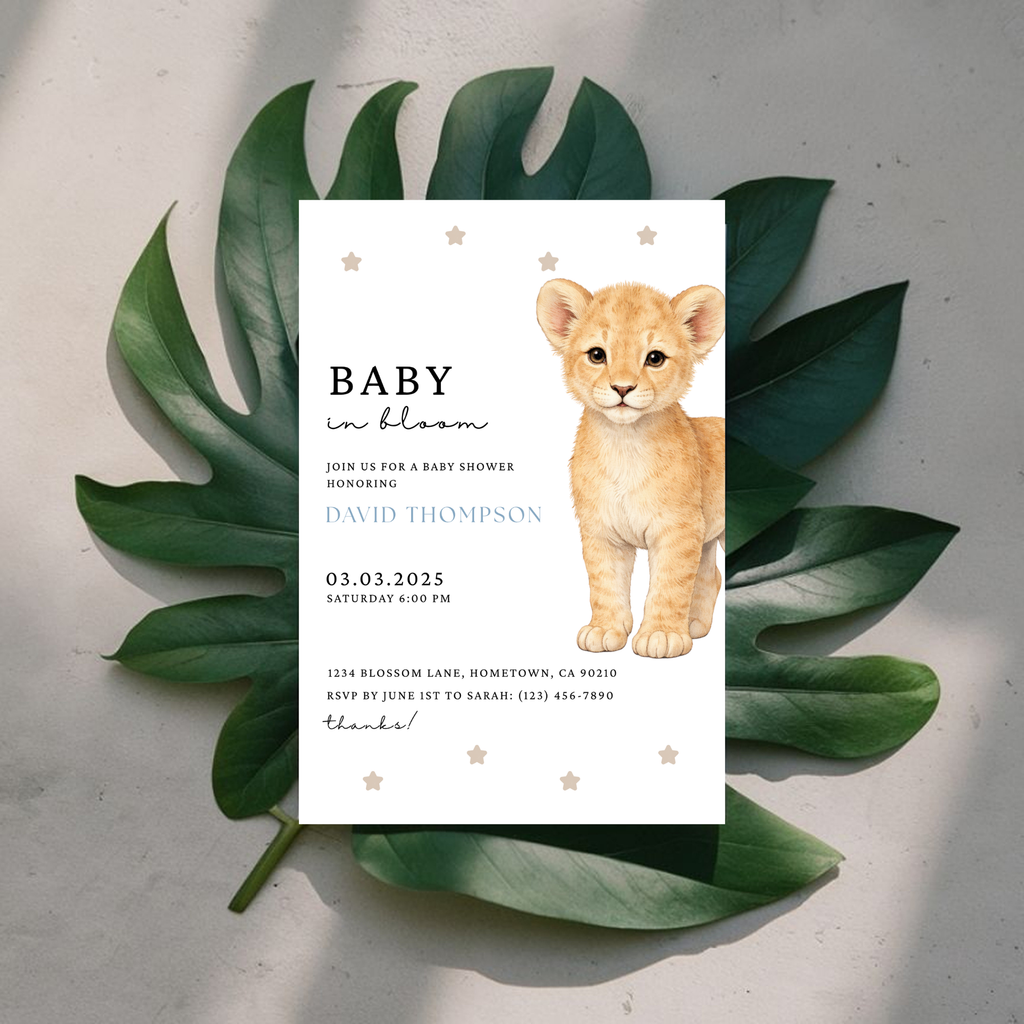 Lion Baby Shower Invitation