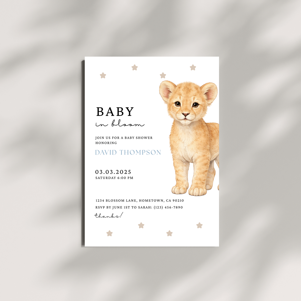 Lion Baby Shower Invitation