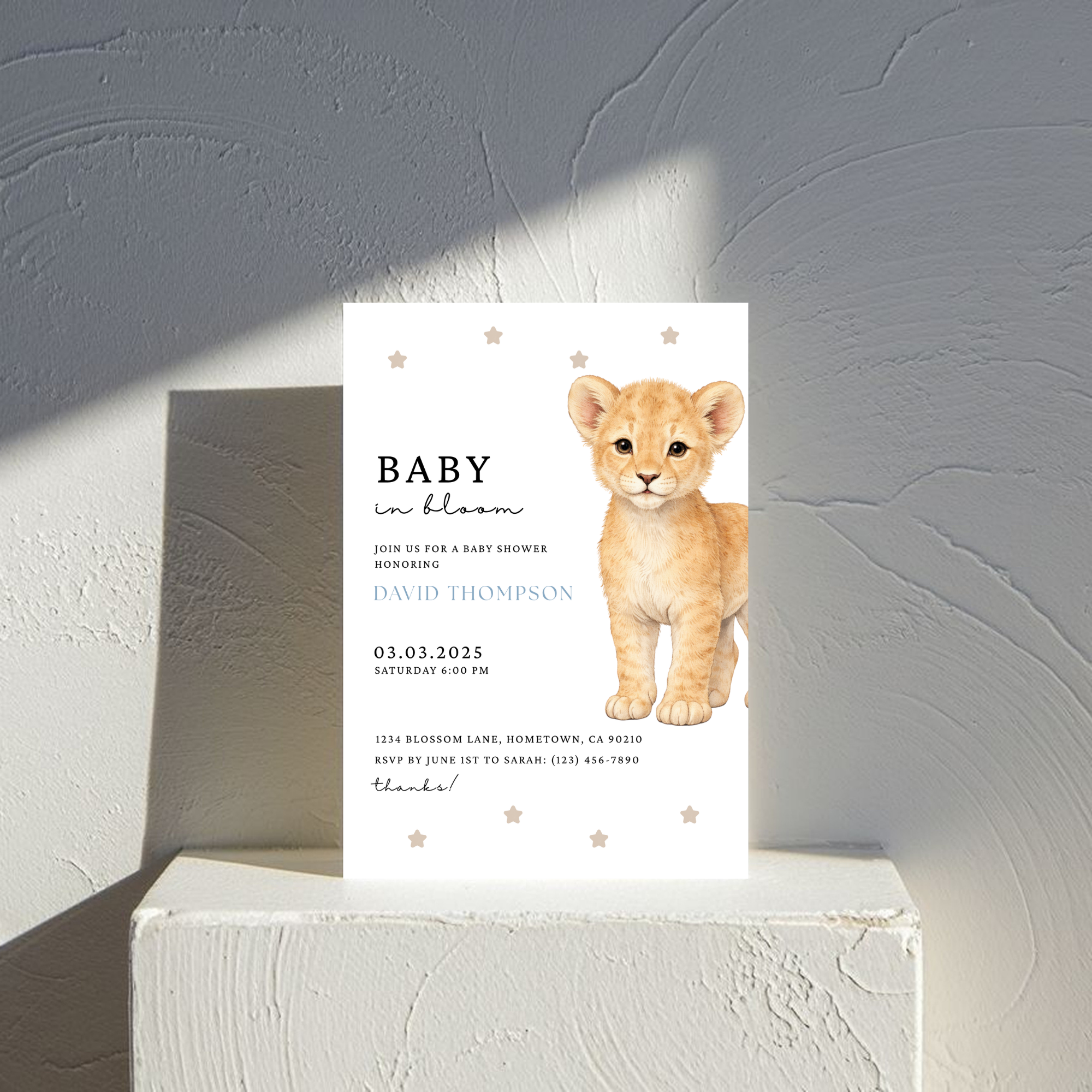 Lion Baby Shower Invitation