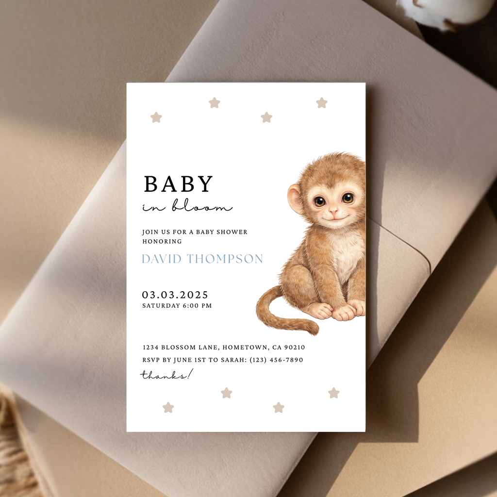 Monkey Baby Shower Invitation