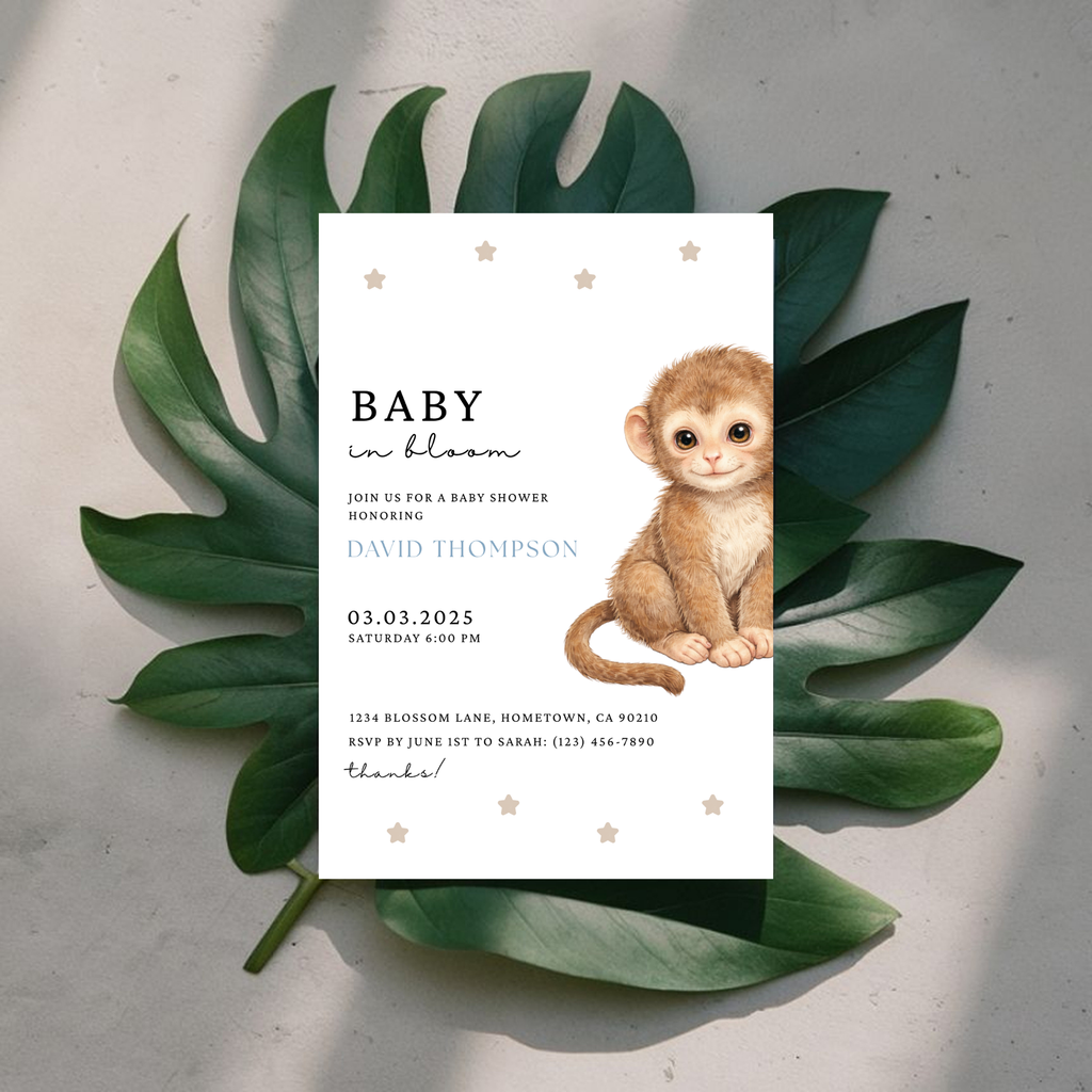Monkey Baby Shower Invitation