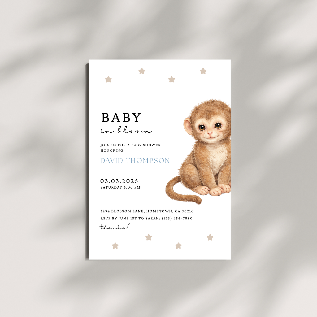 Monkey Baby Shower Invitation