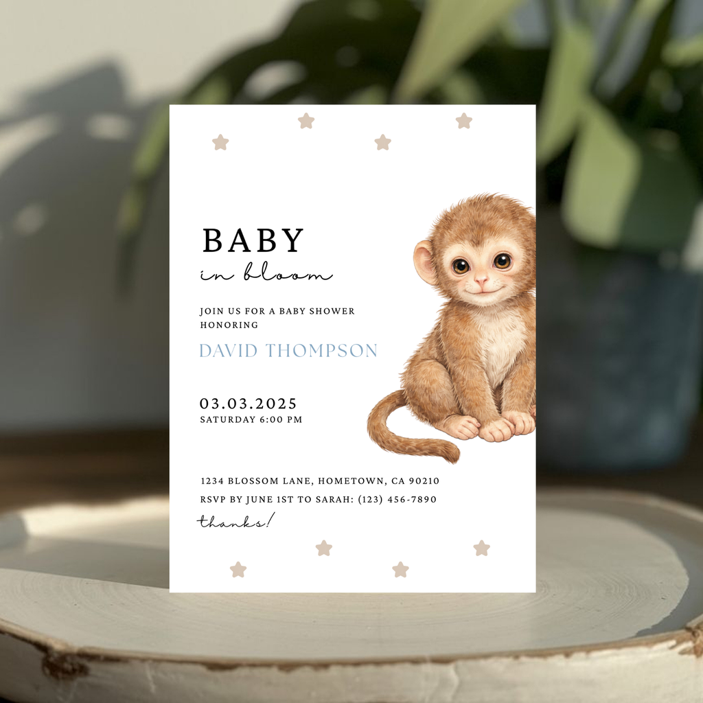 Monkey Baby Shower Invitation