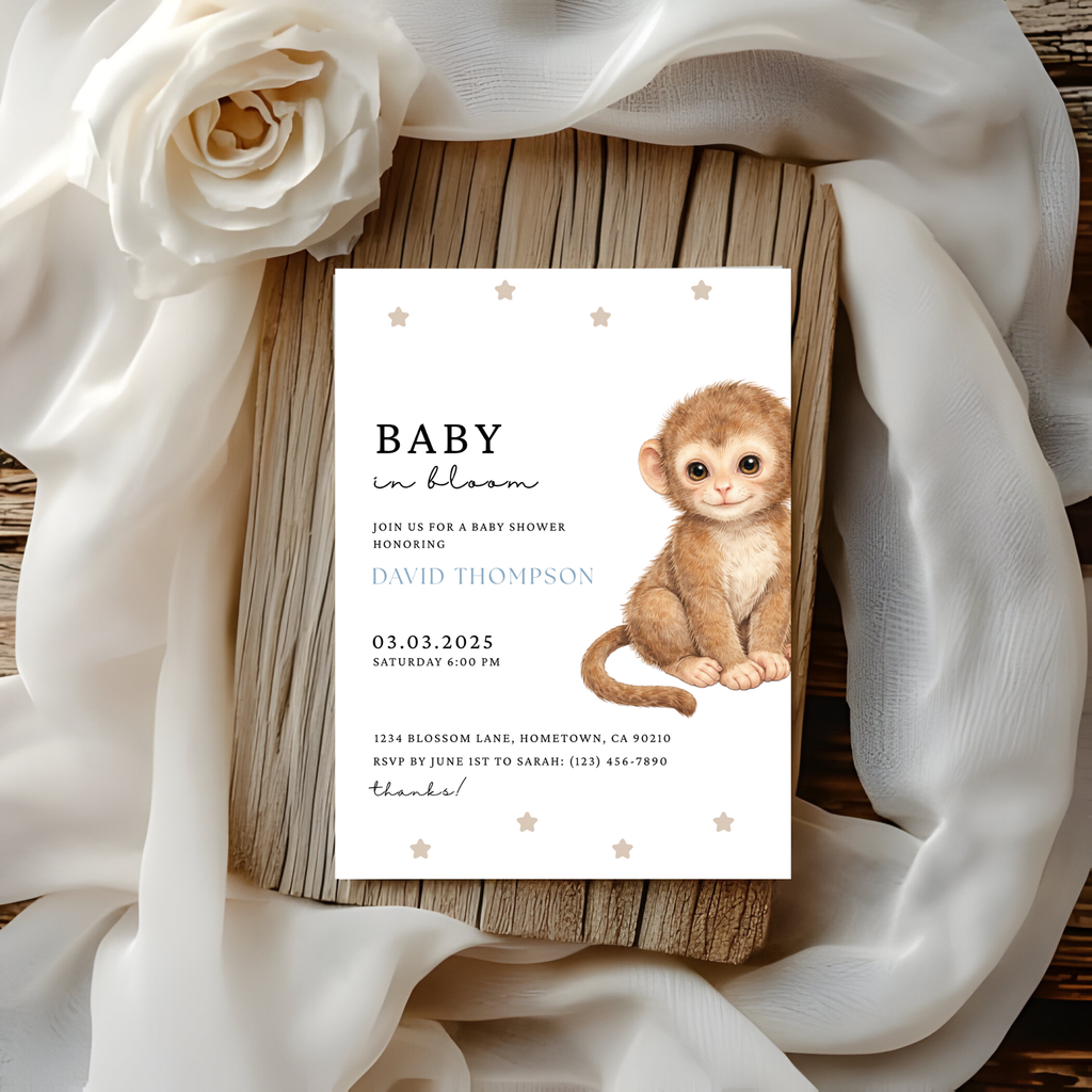 Monkey Baby Shower Invitation