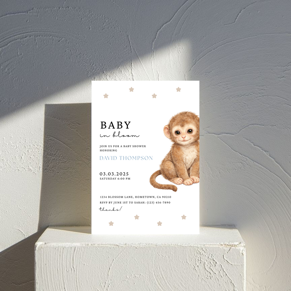 Monkey Baby Shower Invitation