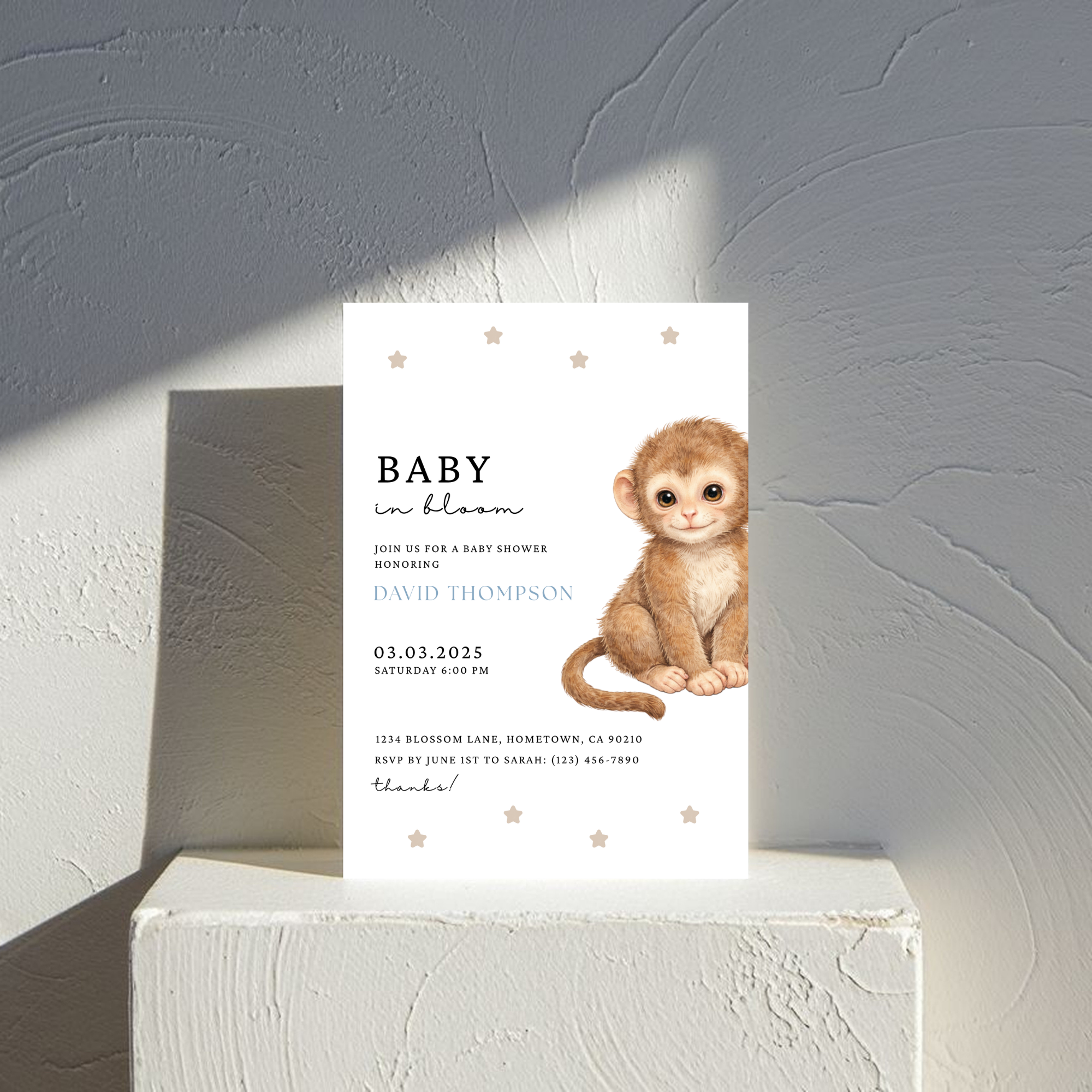 Monkey Baby Shower Invitation