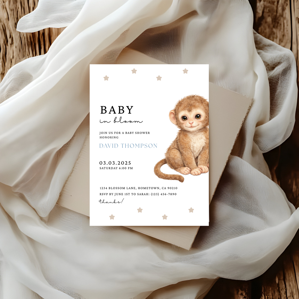 Monkey Baby Shower Invitation