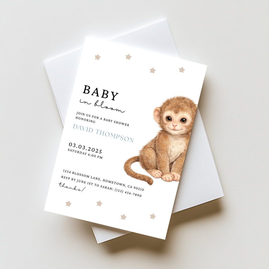 Monkey Baby Shower Invitation