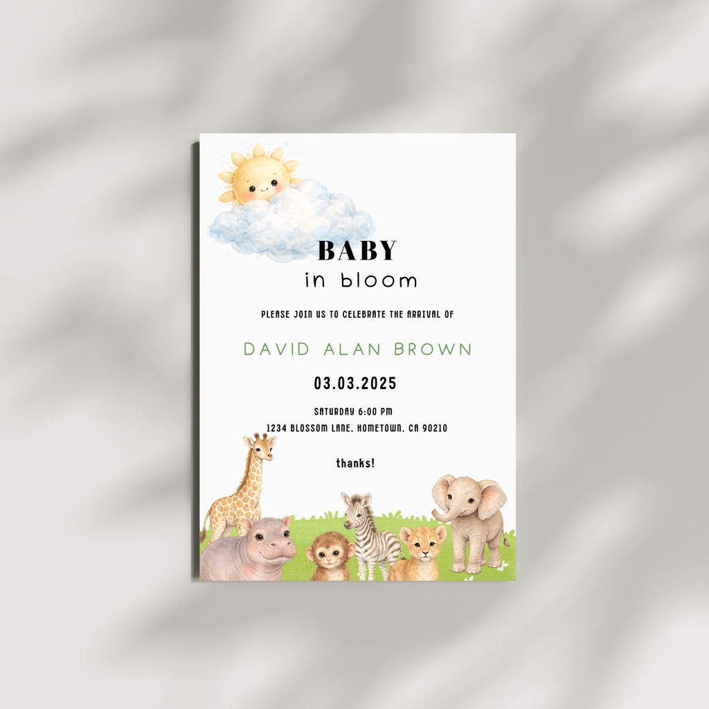 Safari Baby Shower Invitation