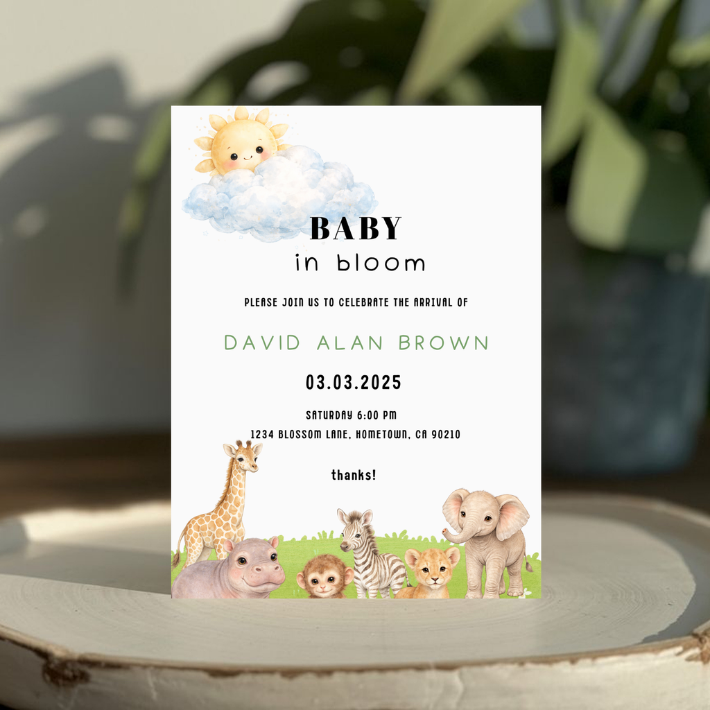 Safari Baby Shower Invitation