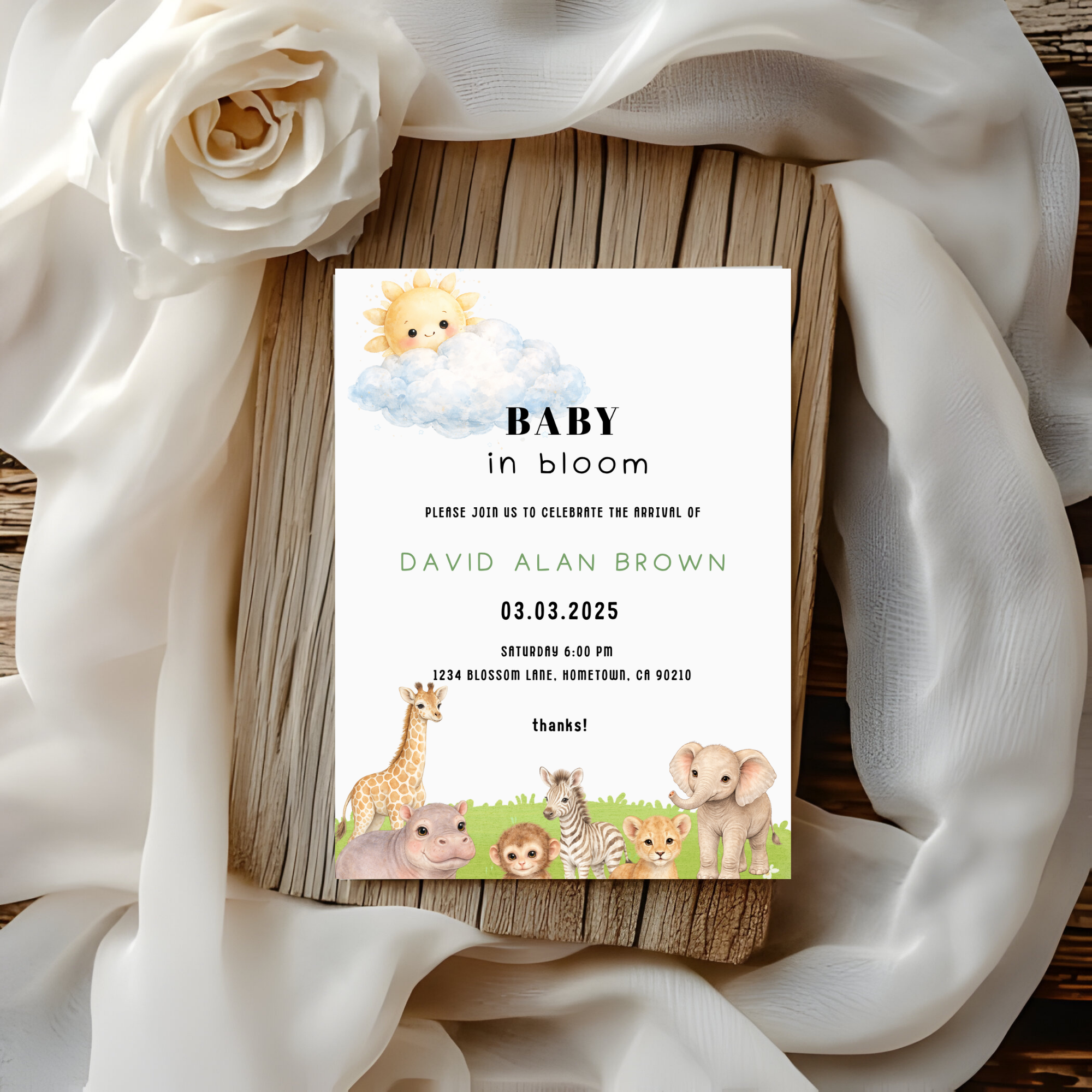 Safari Baby Shower Invitation