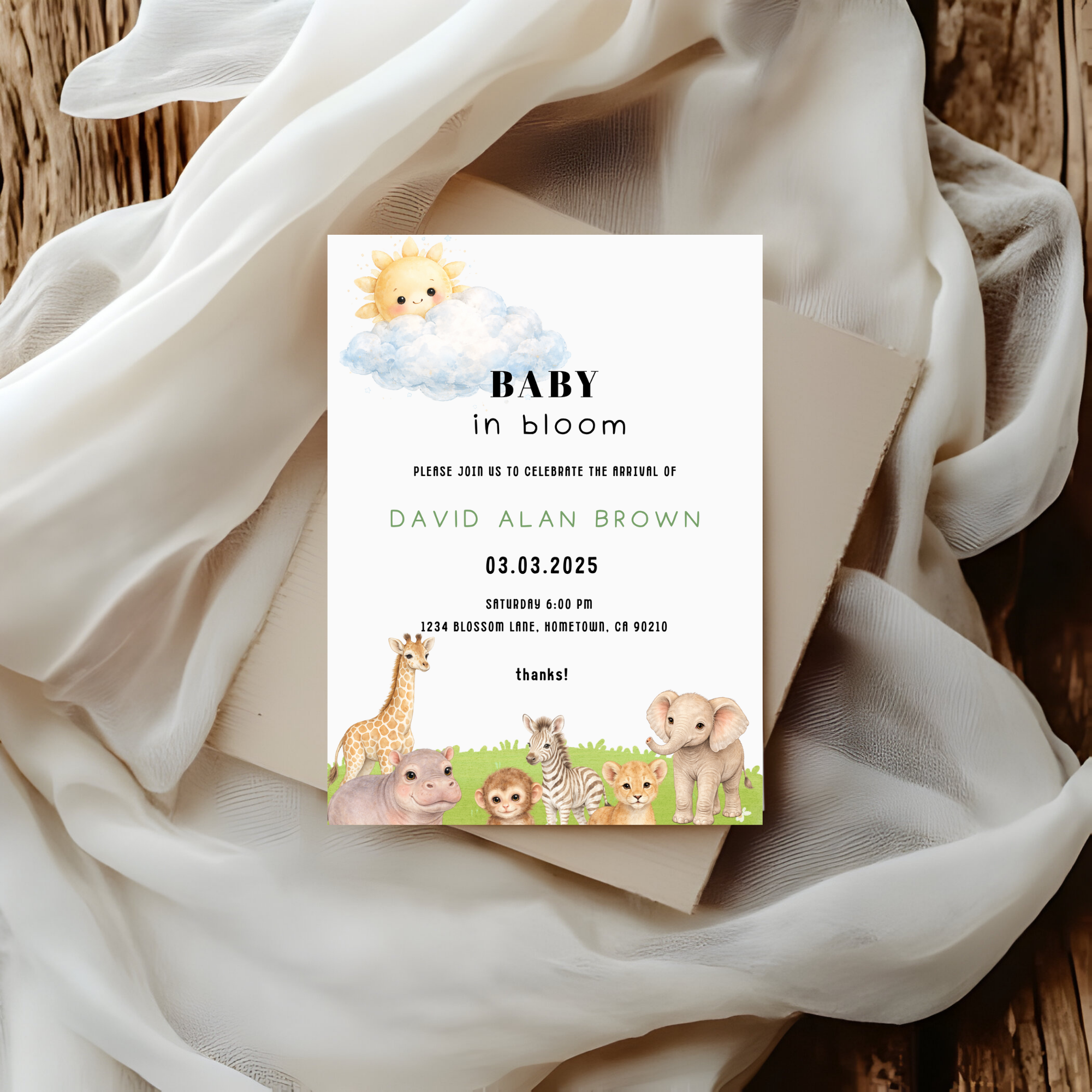 Safari Baby Shower Invitation