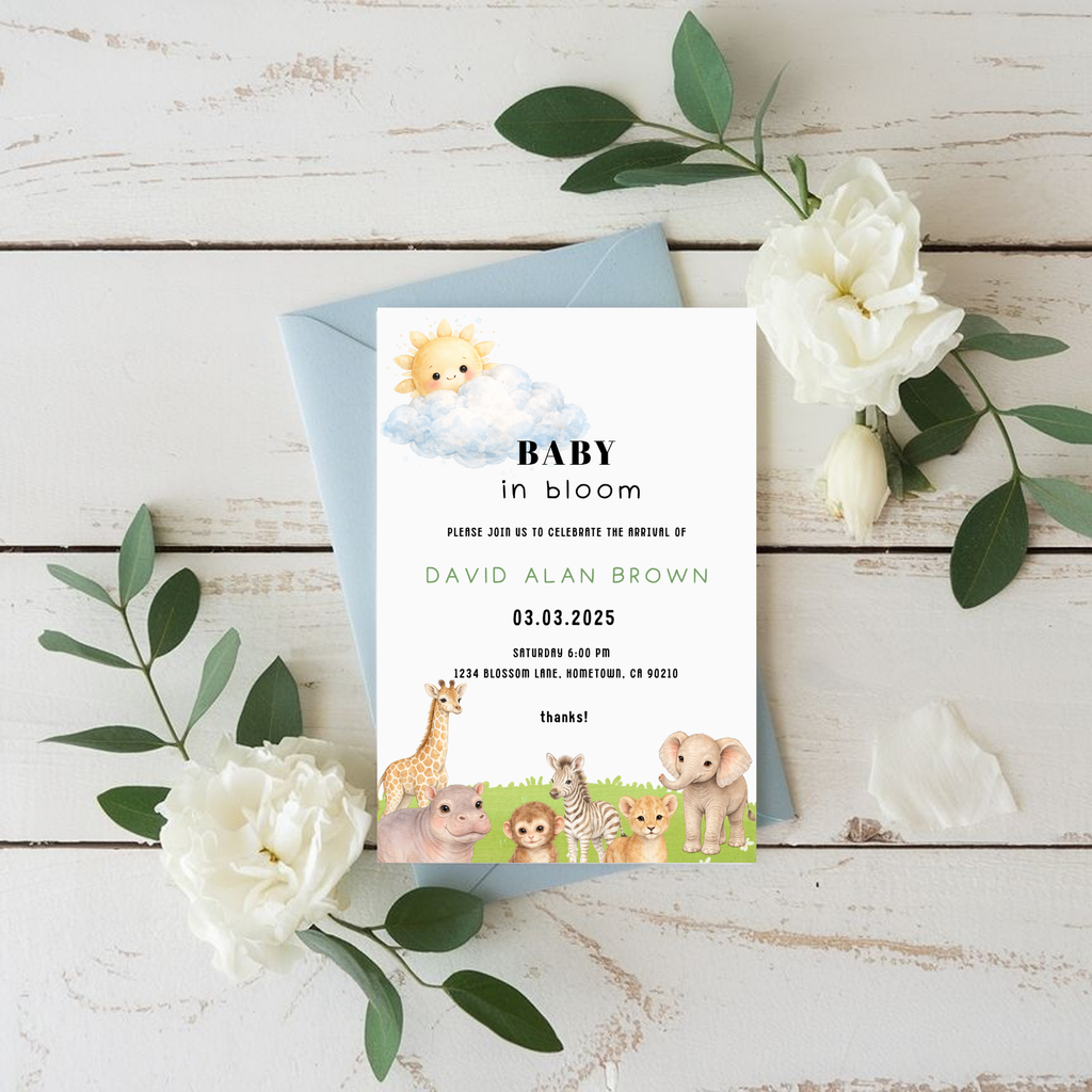 Safari Baby Shower Invitation