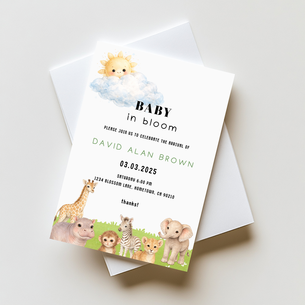 Safari Baby Shower Invitation
