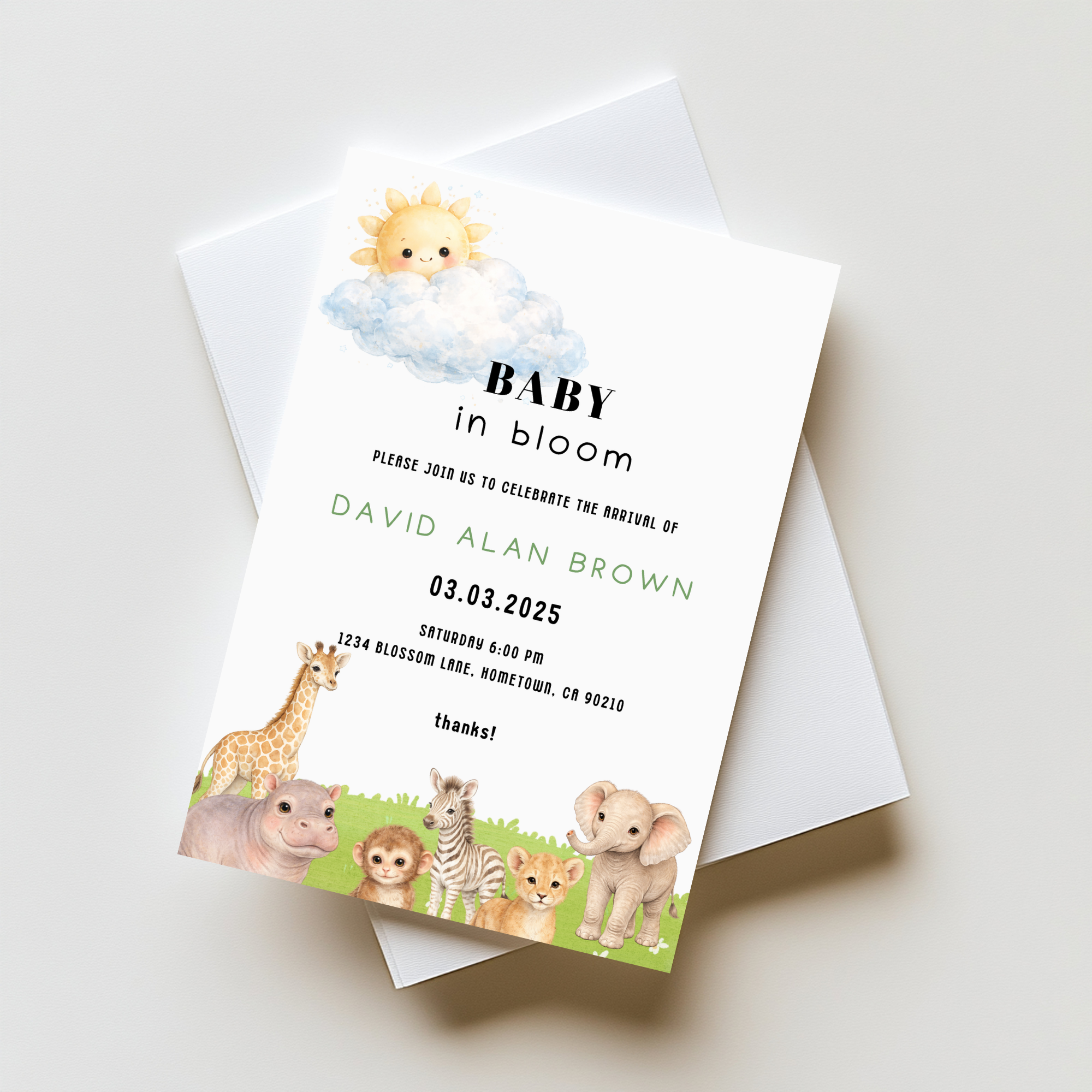 Safari Baby Shower Invitation