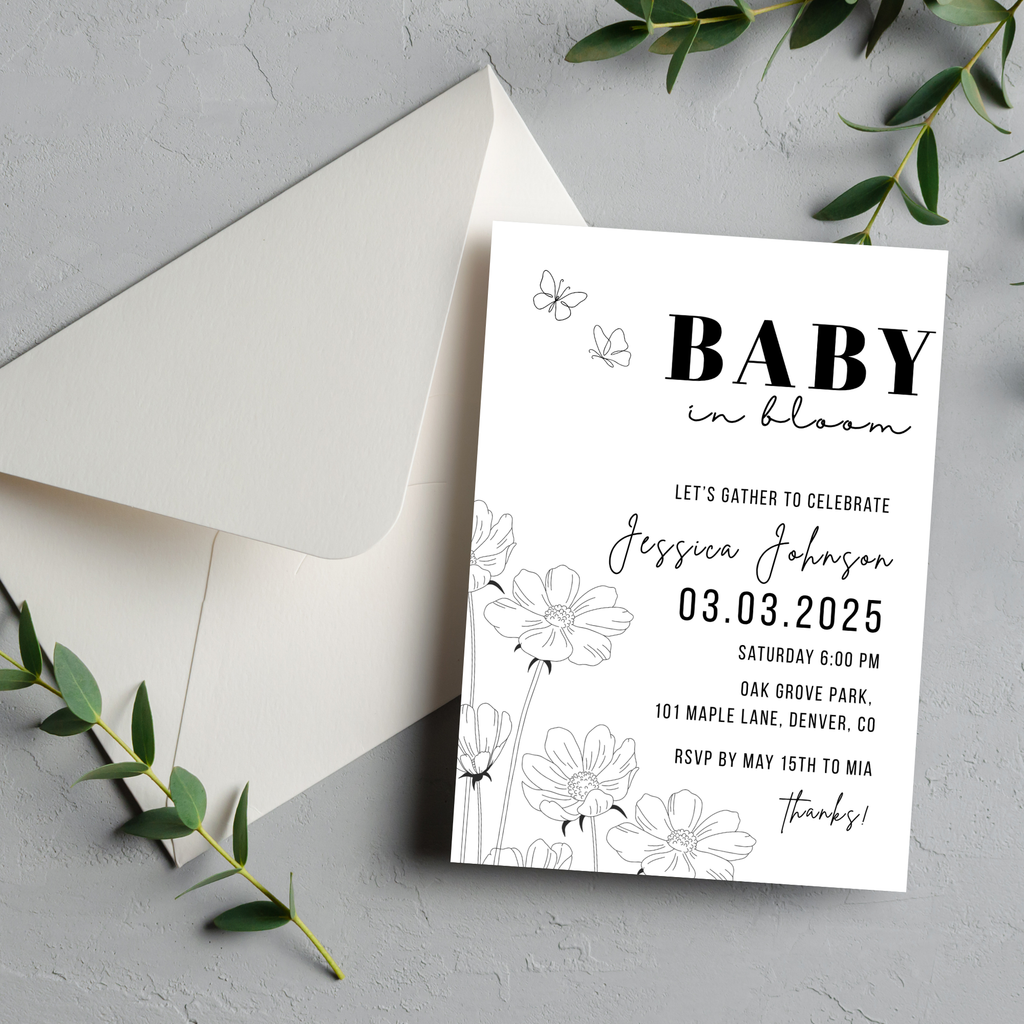 Minimalist Baby Shower Invitation
