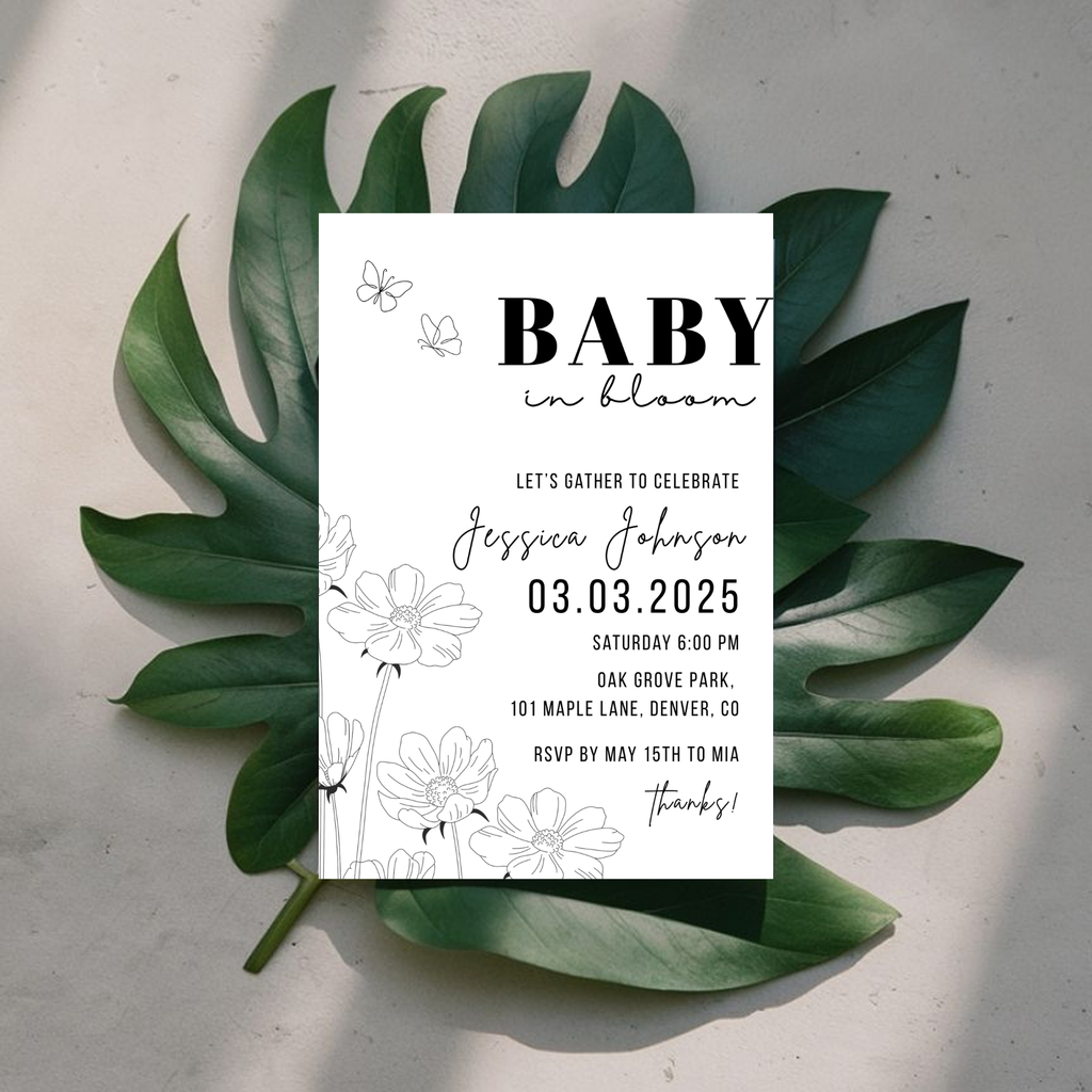 Minimalist Baby Shower Invitation