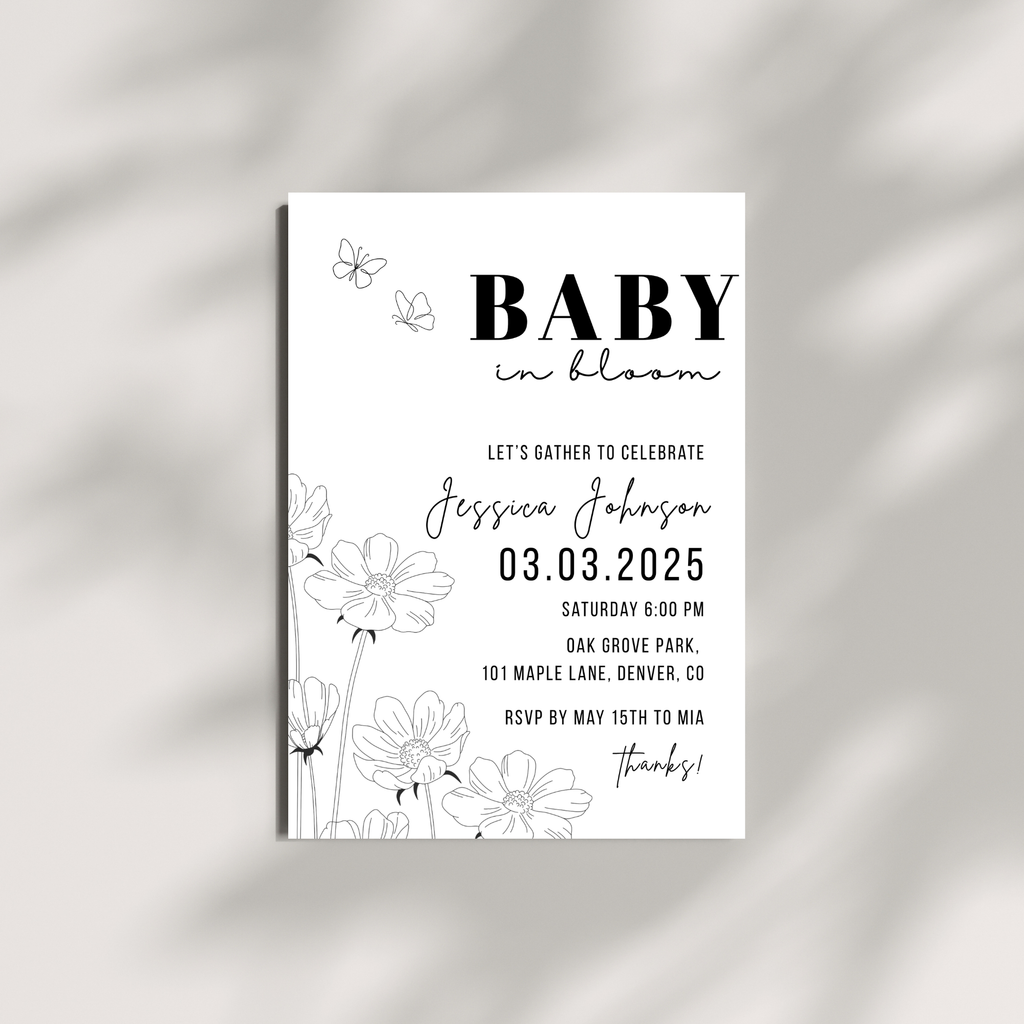 Minimalist Baby Shower Invitation