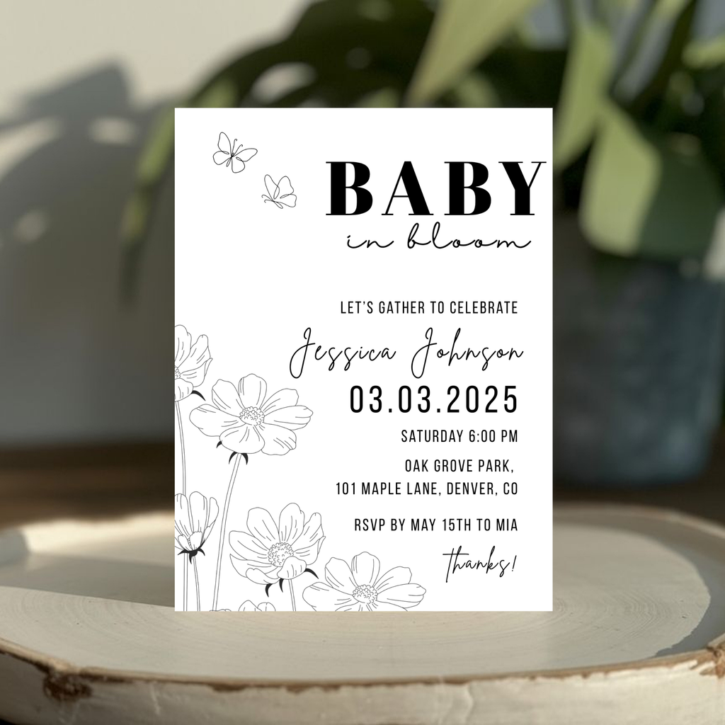 Minimalist Baby Shower Invitation