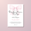 Pink Bow Graduation Invitation