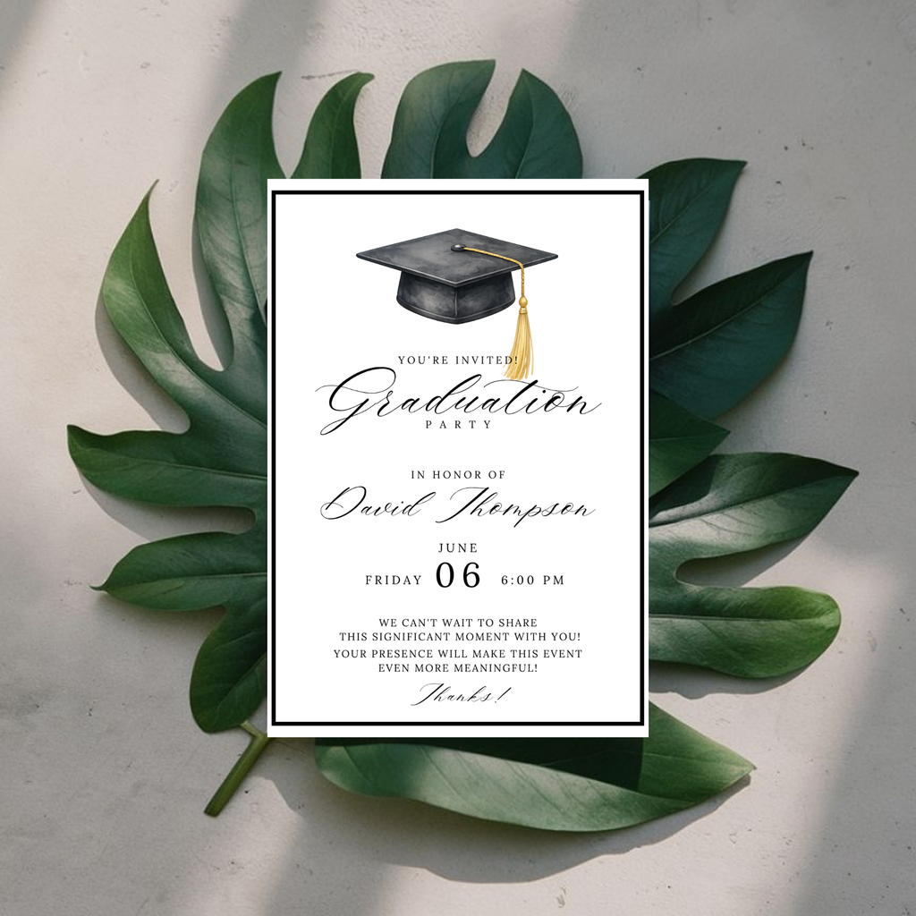 Black Graduation Invitation