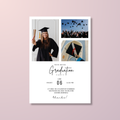 White Graduation Photo Invitation