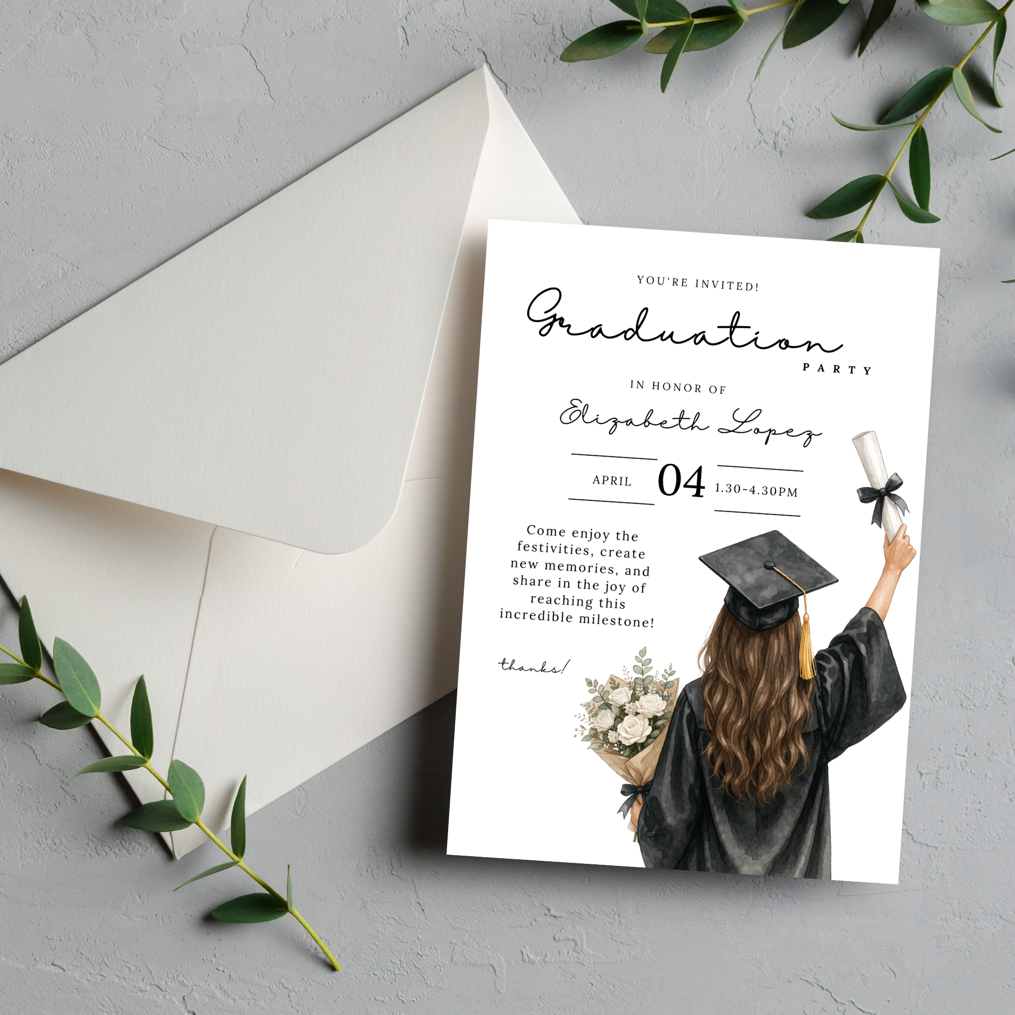 Elegant Graduation Party Invitation