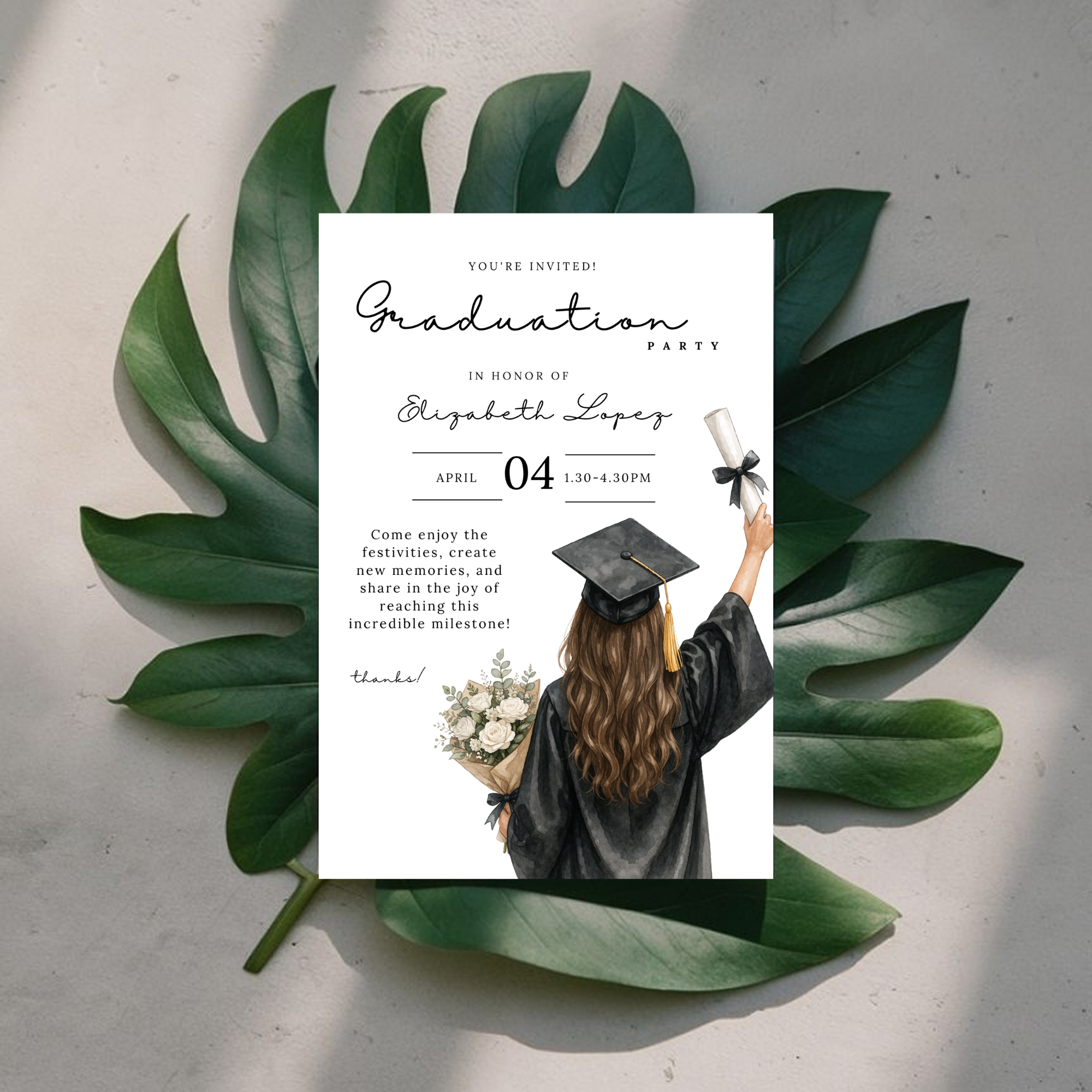 Elegant Graduation Party Invitation
