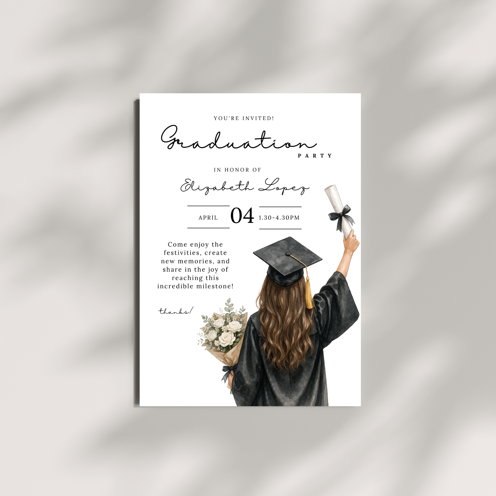 Elegant Graduation Party Invitation