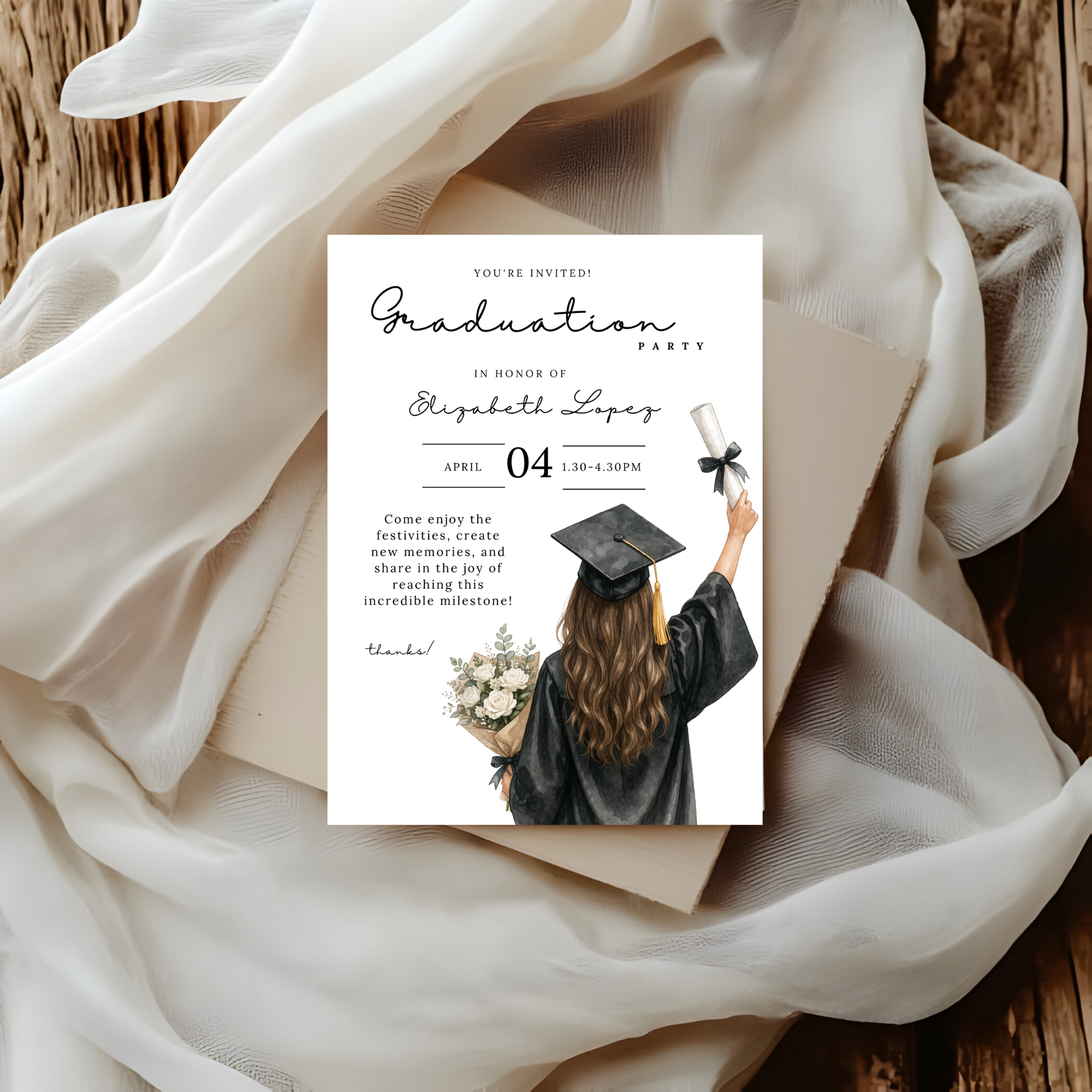 Elegant Graduation Party Invitation
