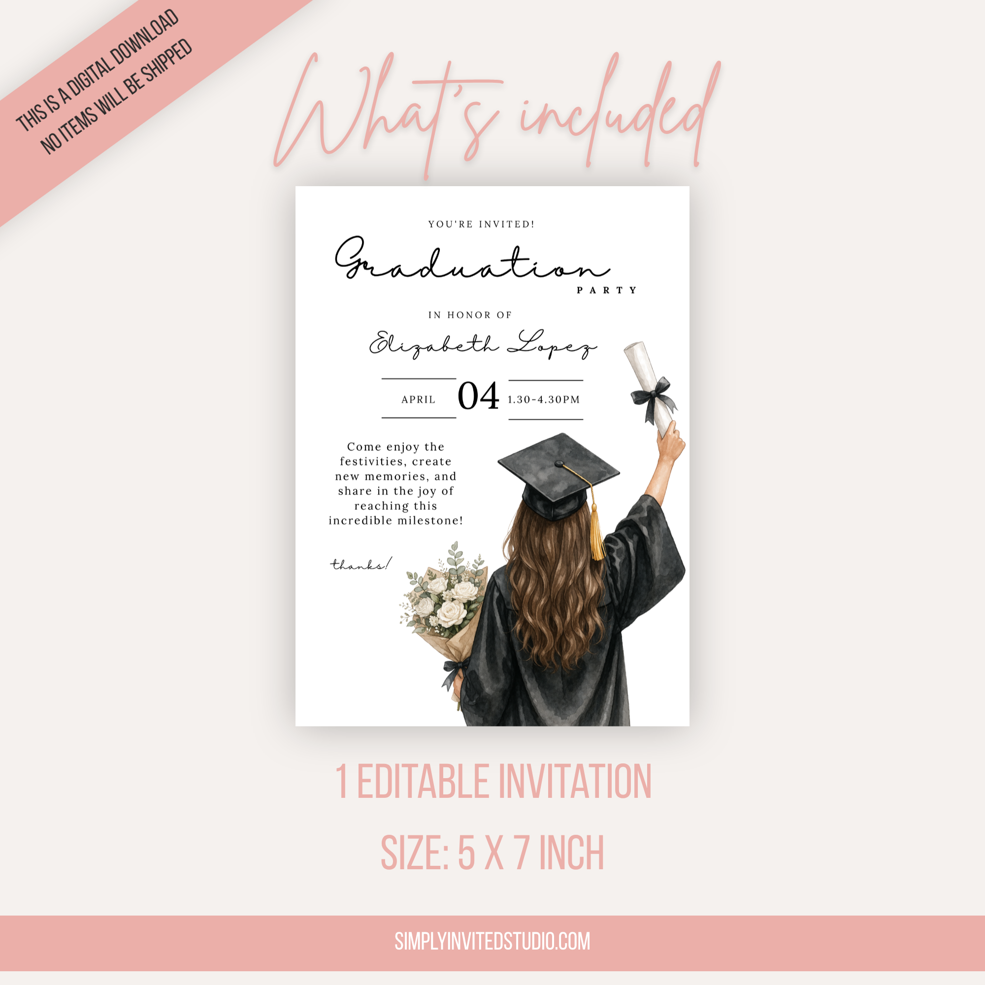 Elegant Graduation Party Invitation