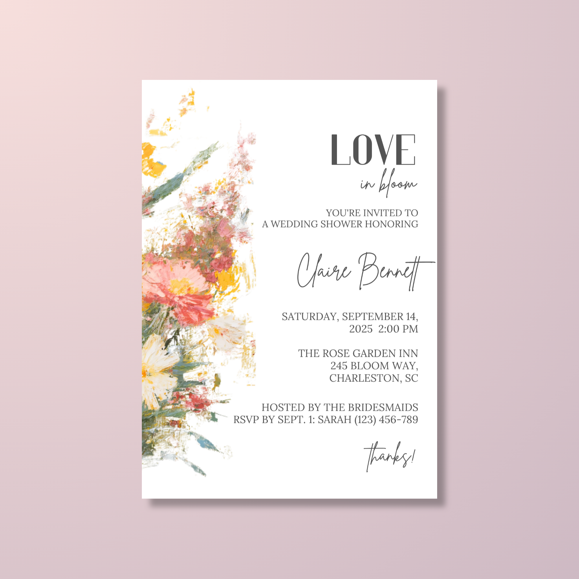 Floral Bridal Shower Invitation