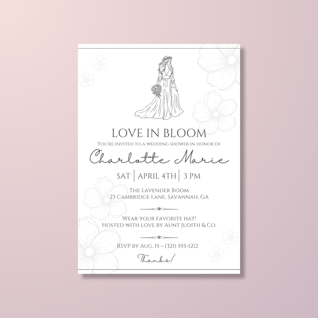 Minimalist Bridal Shower Invitation