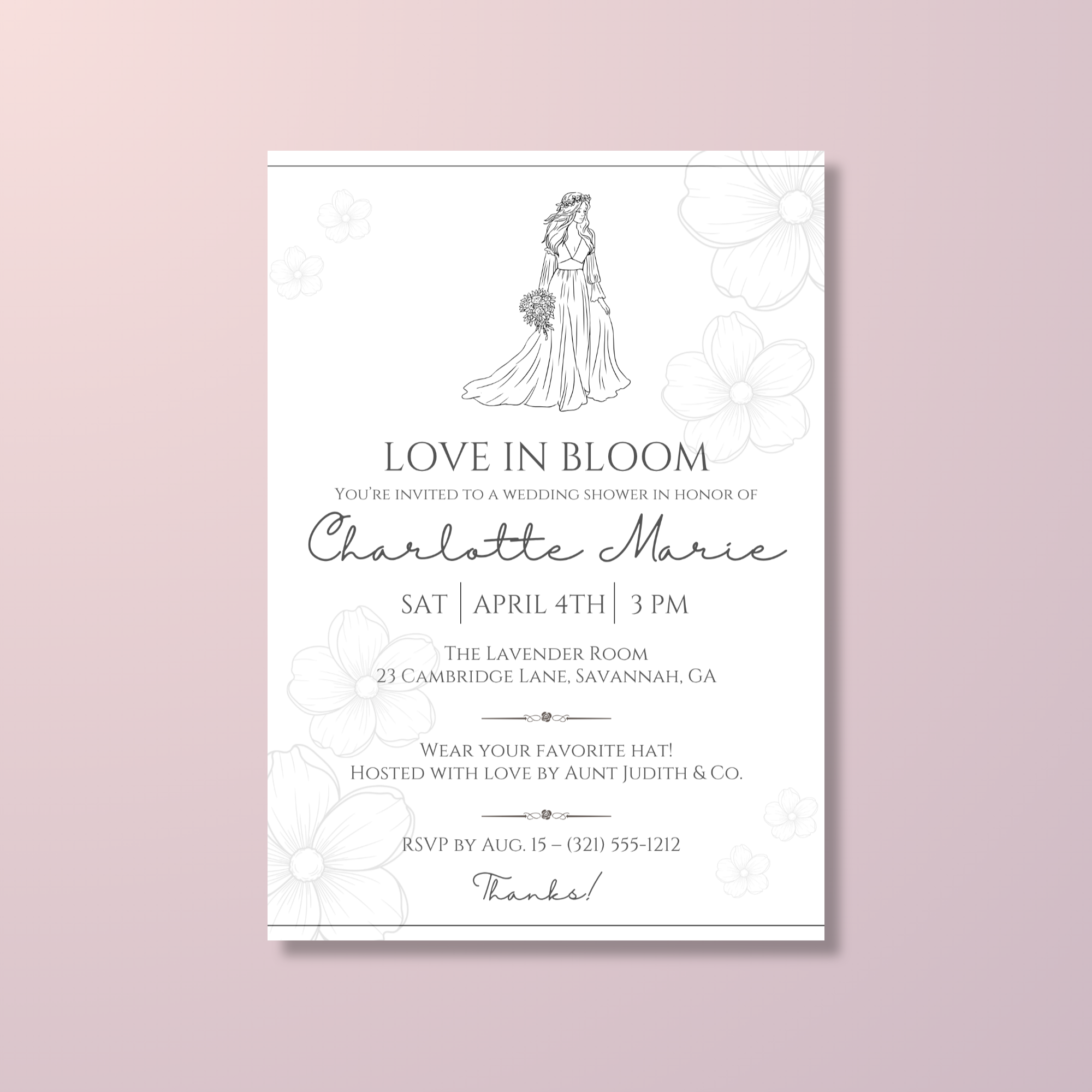 Minimalist Bridal Shower Invitation