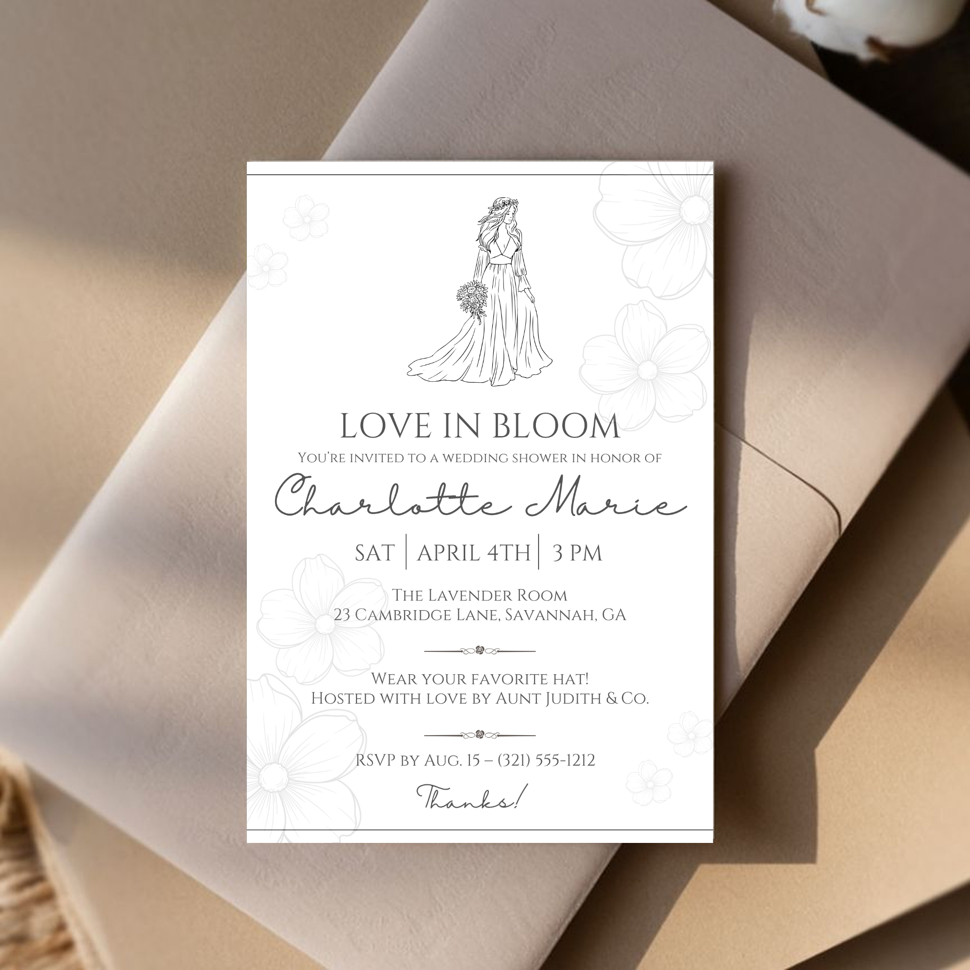 Minimalist Bridal Shower Invitation