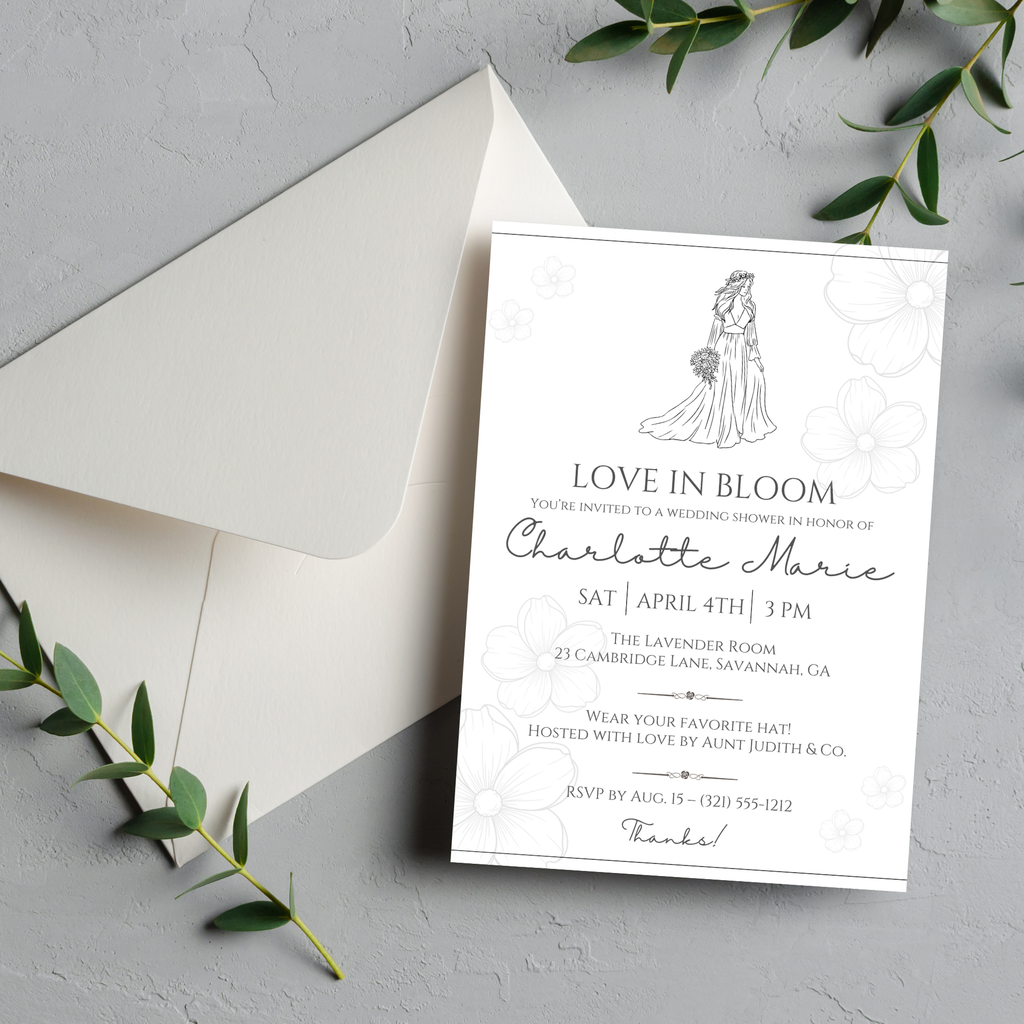 Minimalist Bridal Shower Invitation